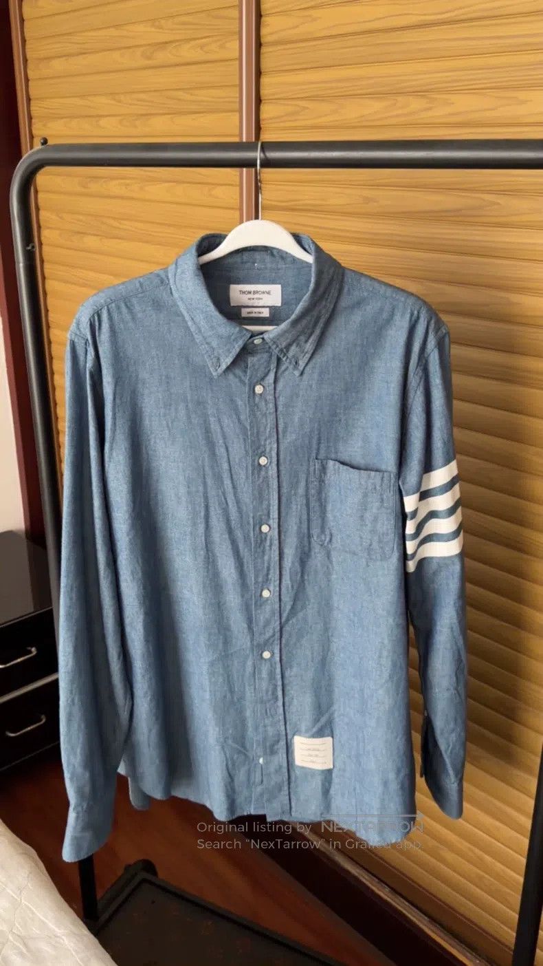 Thom Browne Thom Browne Denim Blue Shirt Size US XL / EU 56 / 4 - 1 Thumbnail