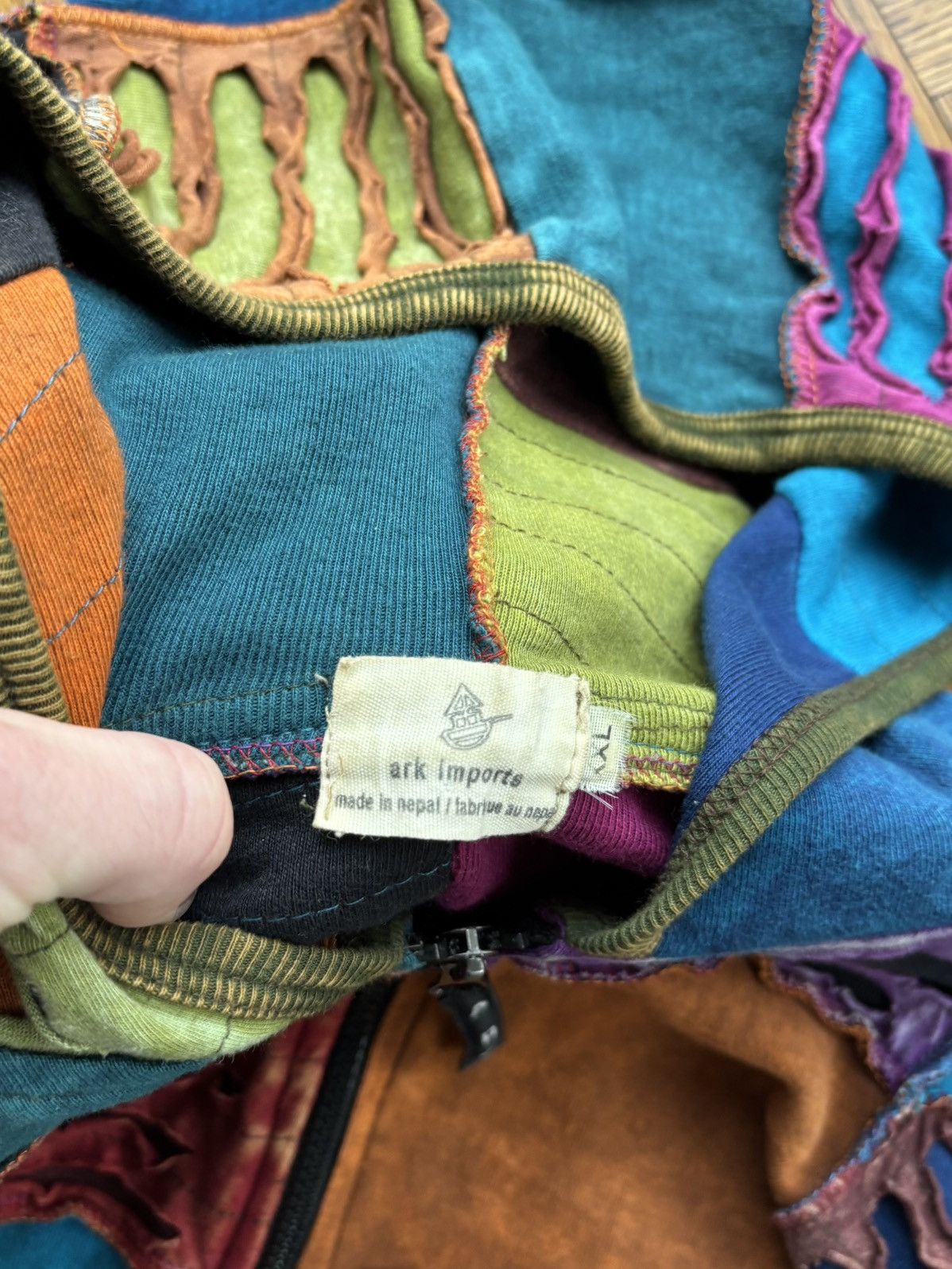 Japanese Brand × Vintage 2000s Vintage Patchwork Hoodie Zipup Ark Imports Nepal Hippi Size US S / EU 44-46 / 1 - 4 Thumbnail