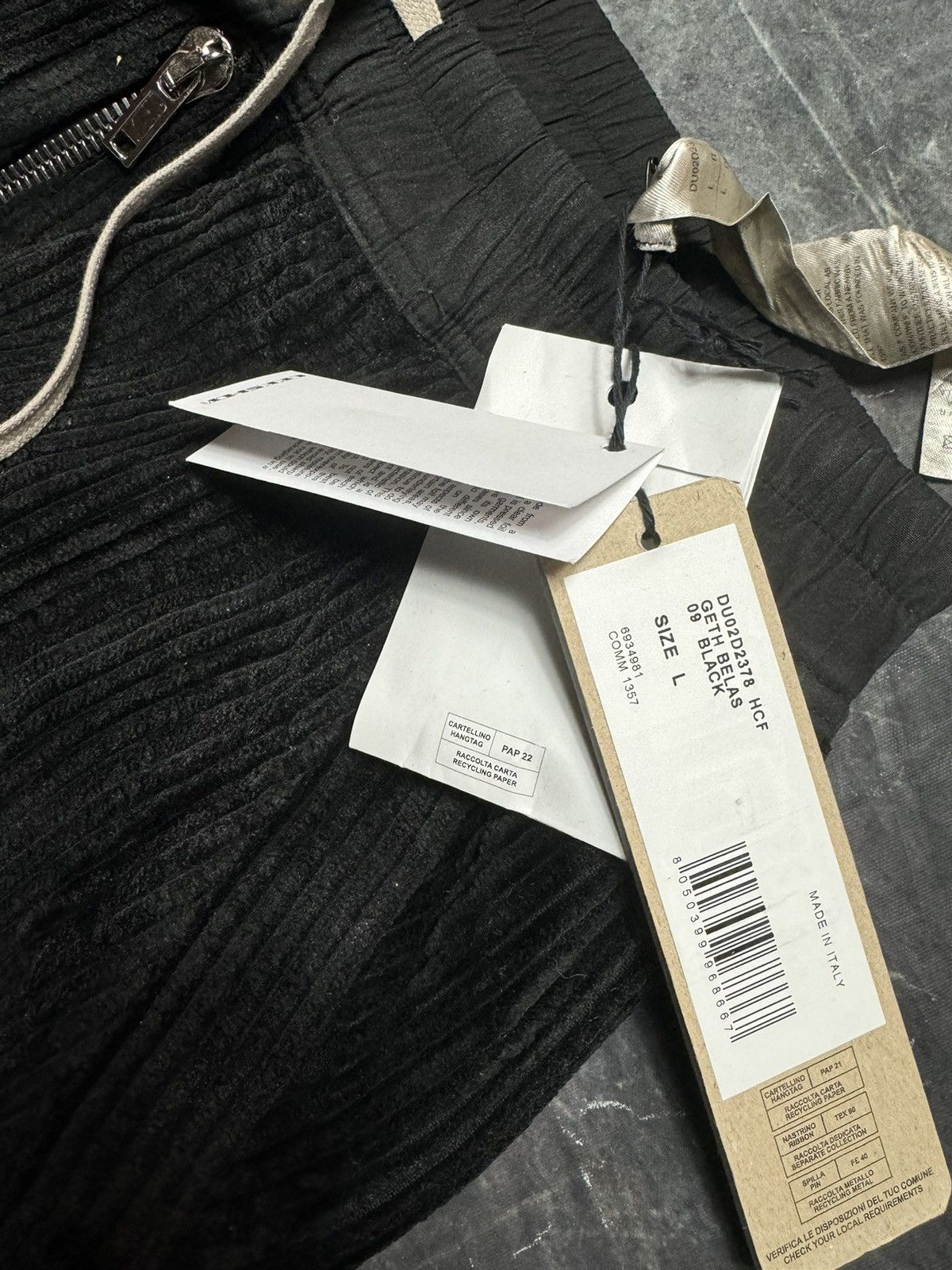 Rick Owens Rick Owens Drkshdw Geth Corduroy Cargo Bella Pants in Black Size US 34 / EU 50 - 11 Thumbnail