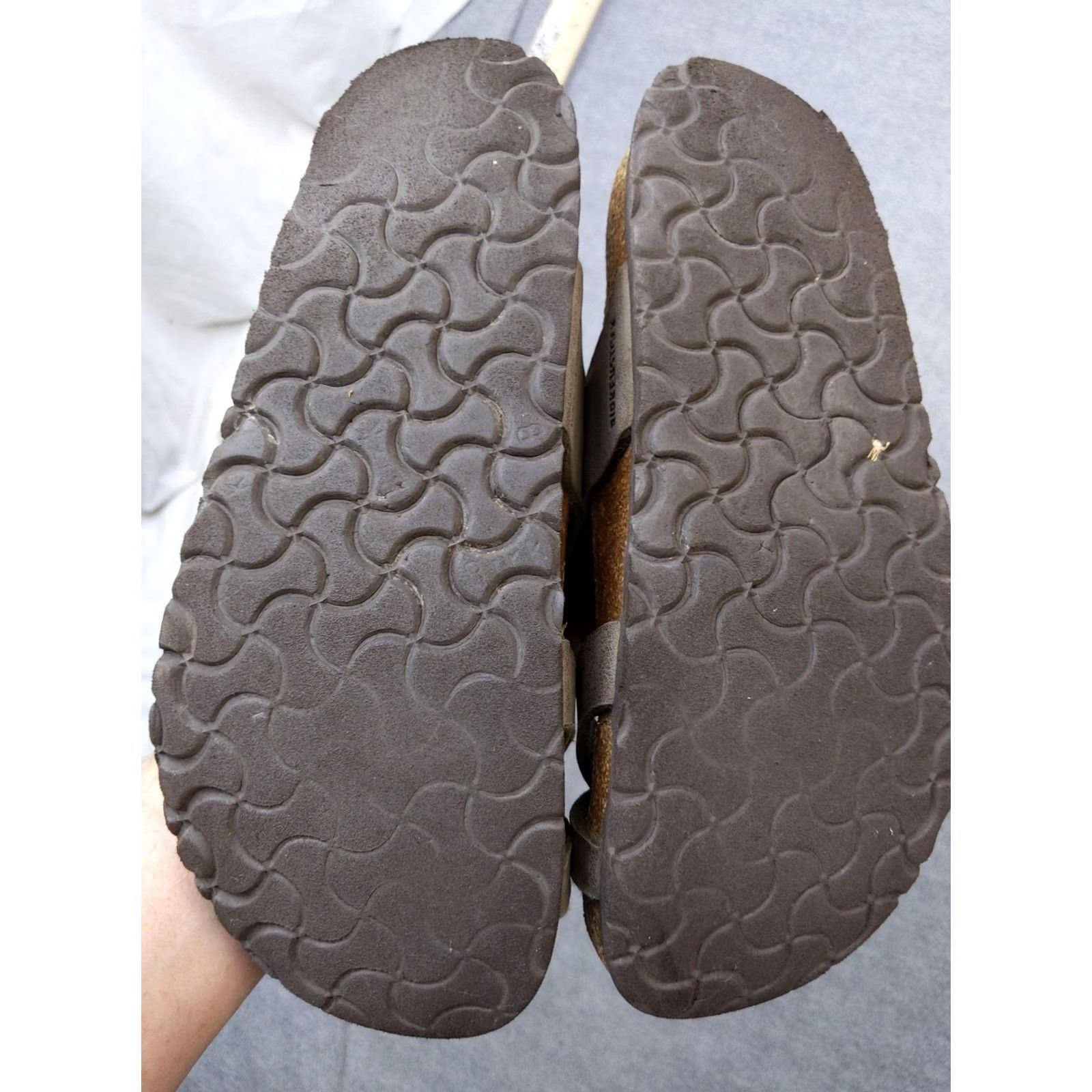 Birkenstock Birkenstock Mayari Sandals Womens EU 39 Taupe Gray Strappy Toe-Loop Cork Footbed Buckle Sandal Size US 8 / IT 38 - 5 Thumbnail
