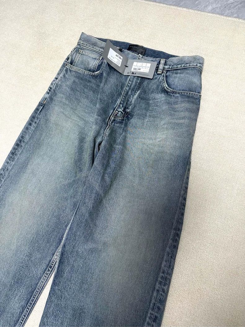 Balenciaga Balenciaga size s 23fw aged baggy mid-rise in ice blue mud Size US 28 / EU 44 - 4 Thumbnail