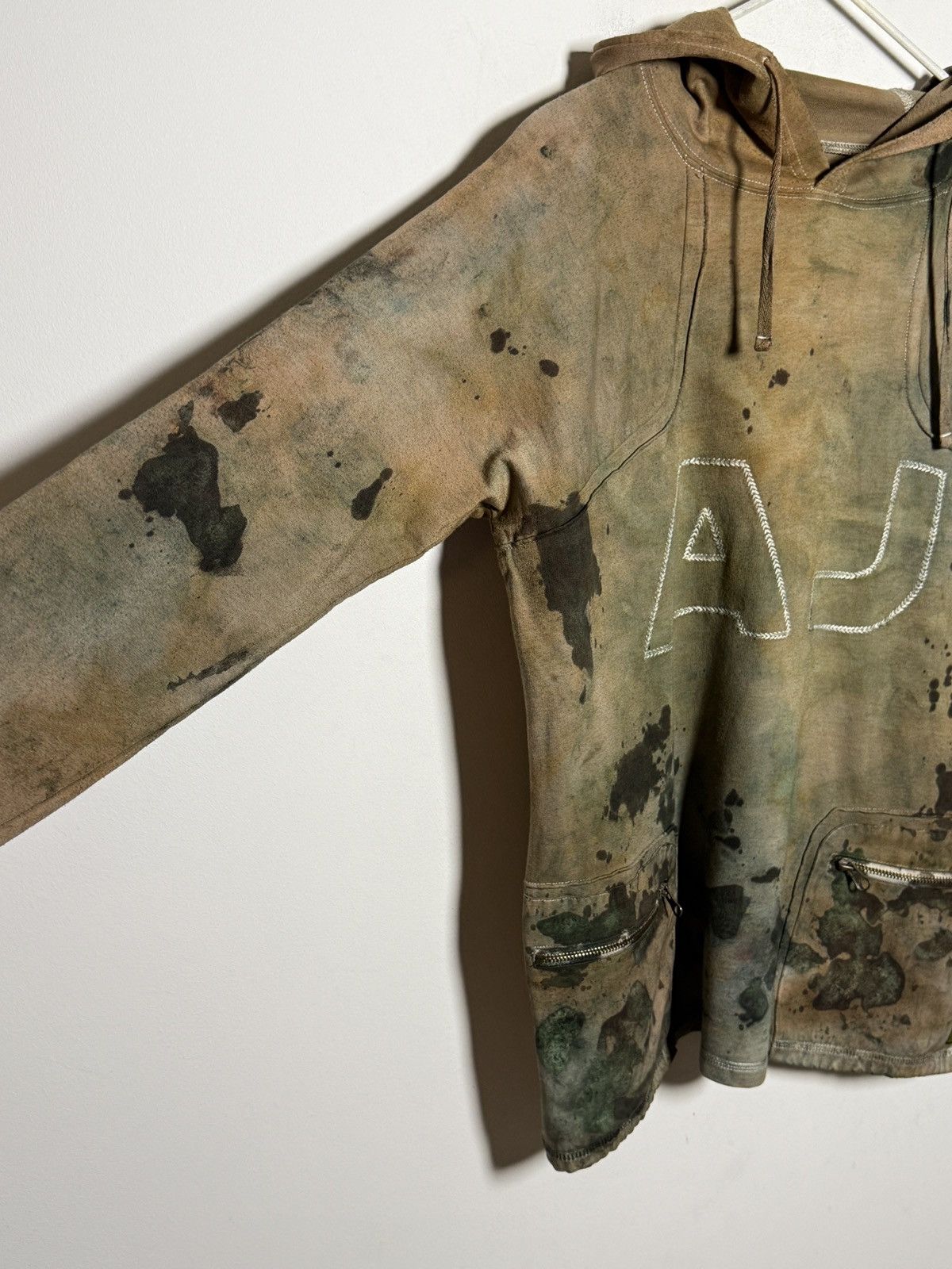 Giorgio Armani Vintage AJ hoodie reworked in a heavy oil-stain style dye Size US M / EU 48-50 / 2 - 7 Thumbnail
