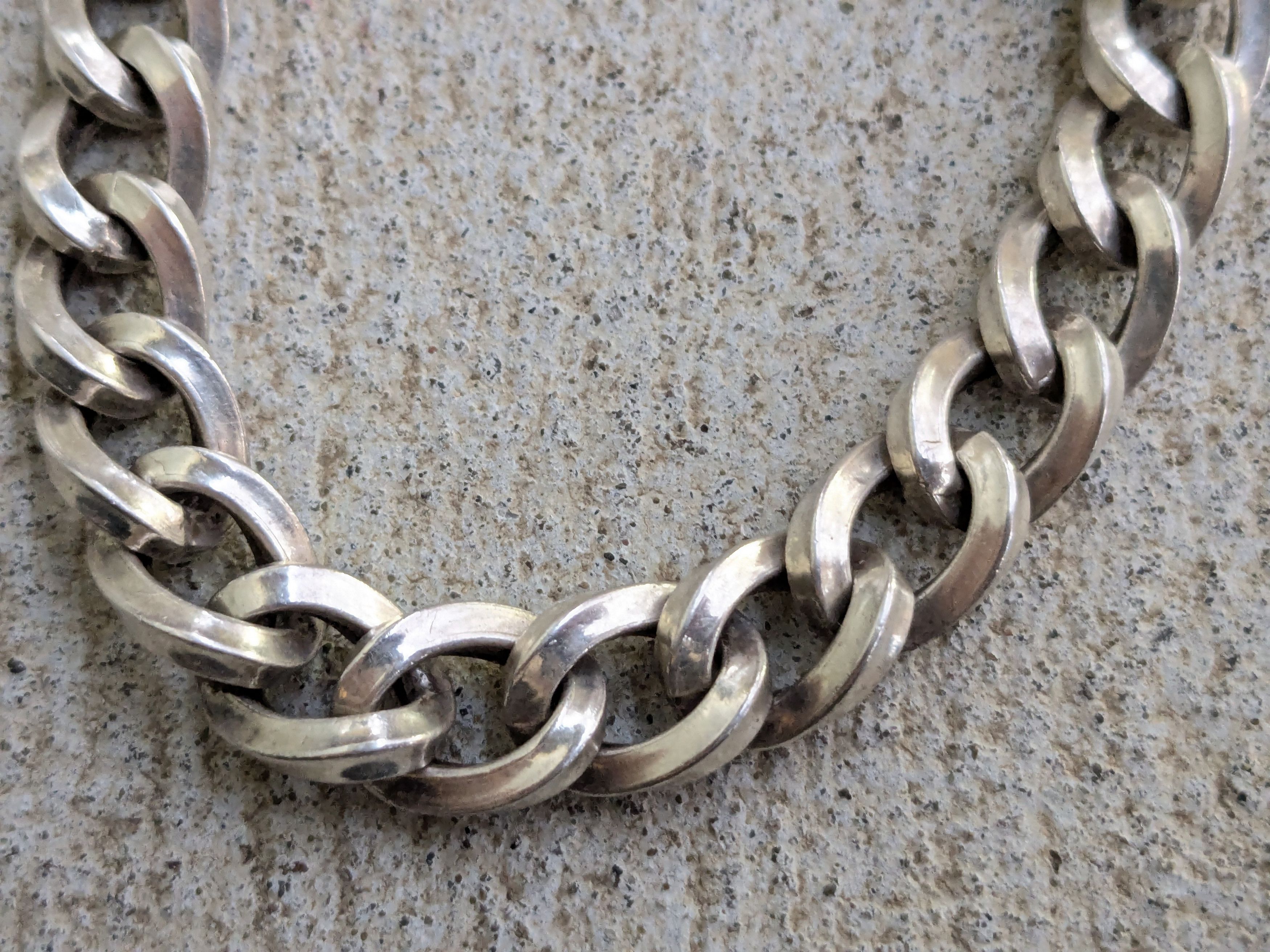 Vintage Vintage Sterling Silver Bracelet Curb Hollow Puffy 8" Italy Size ONE SIZE - 8 Thumbnail