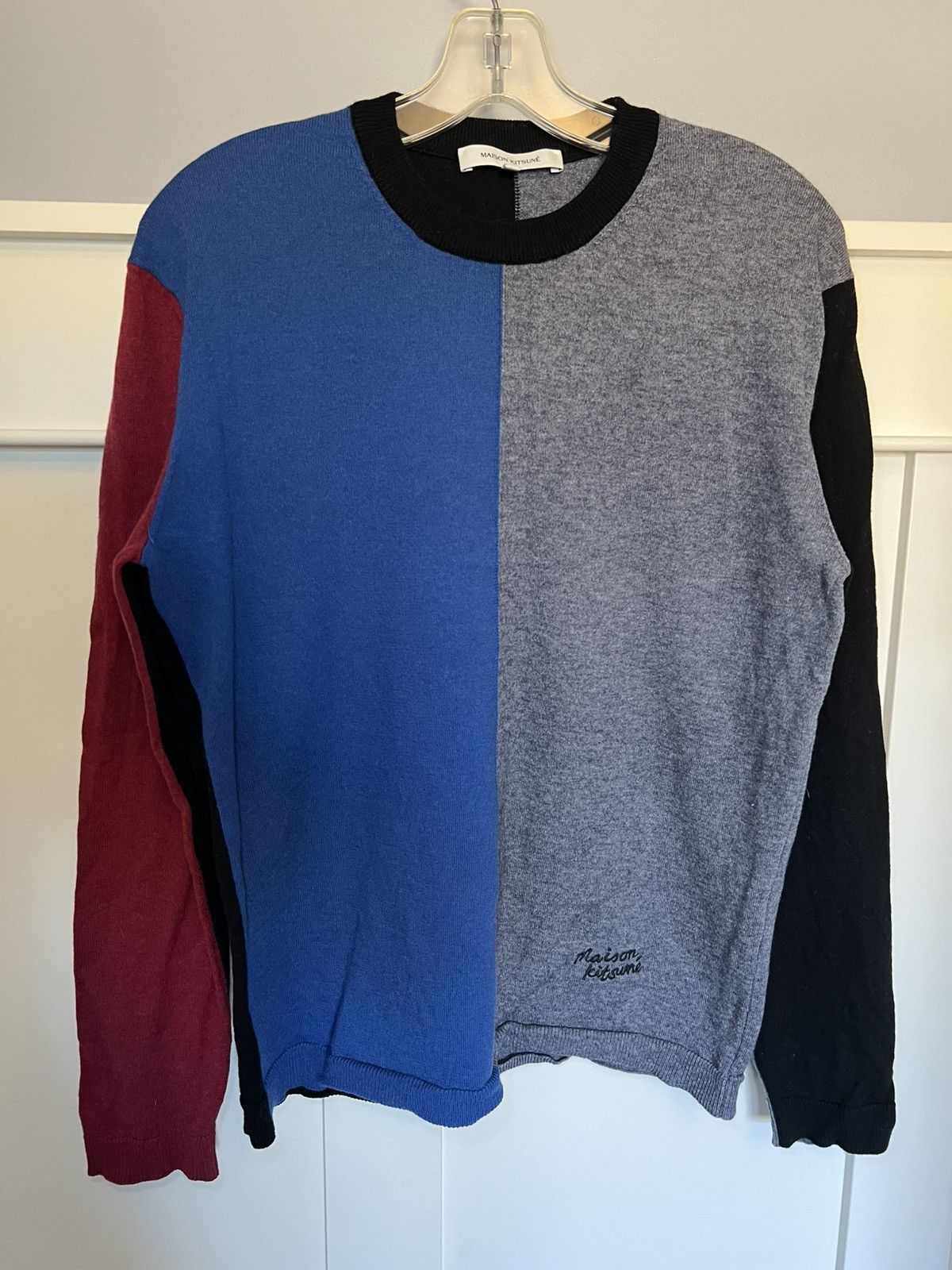 Maison Kitsune Maison Kitsuné colour block wool blend sweater Size US M / EU 48-50 / 2 - 1 Thumbnail