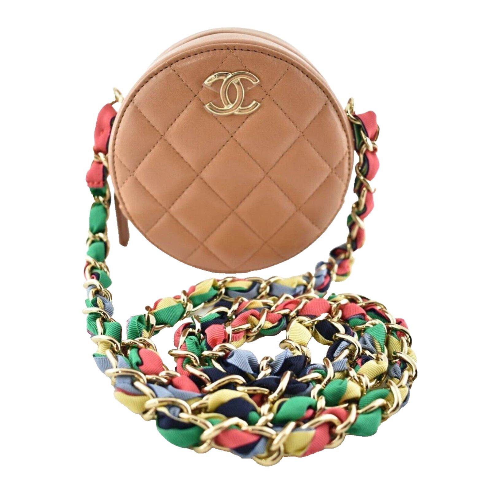 Chanel Chanel Round Clutch On Chain CC Shoulder Crossbody Bag Size ONE SIZE - 1 Thumbnail