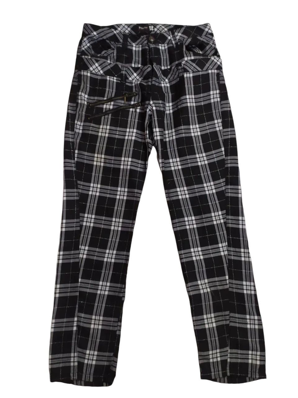 Suggestion Check Pants Punk Bondage Zipper design