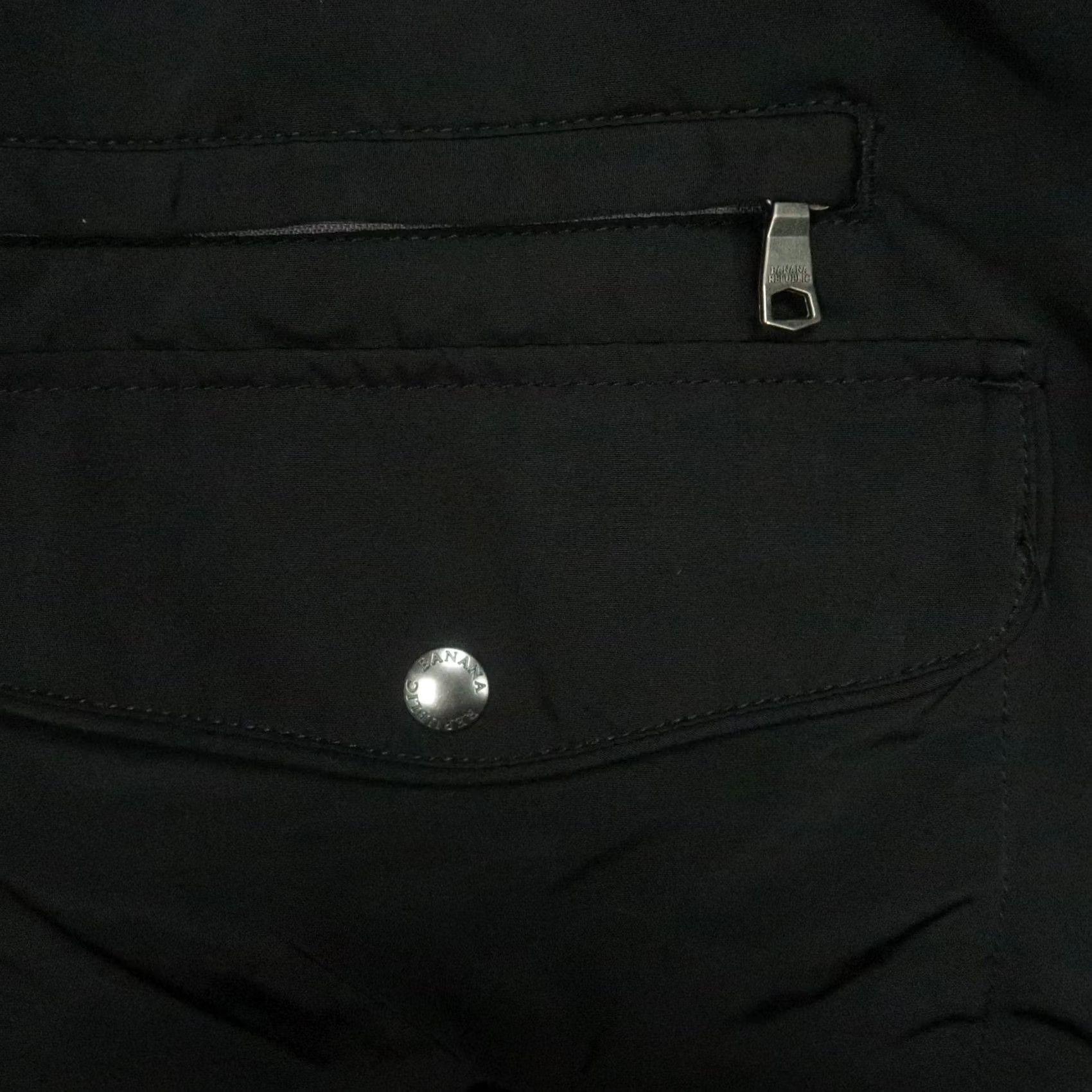 Banana Republic VINTAGE Banana Republic Jacket Mens L Black ST Nylon Moto Lined Full Zip Size US L / EU 52-54 / 3 - 4 Thumbnail