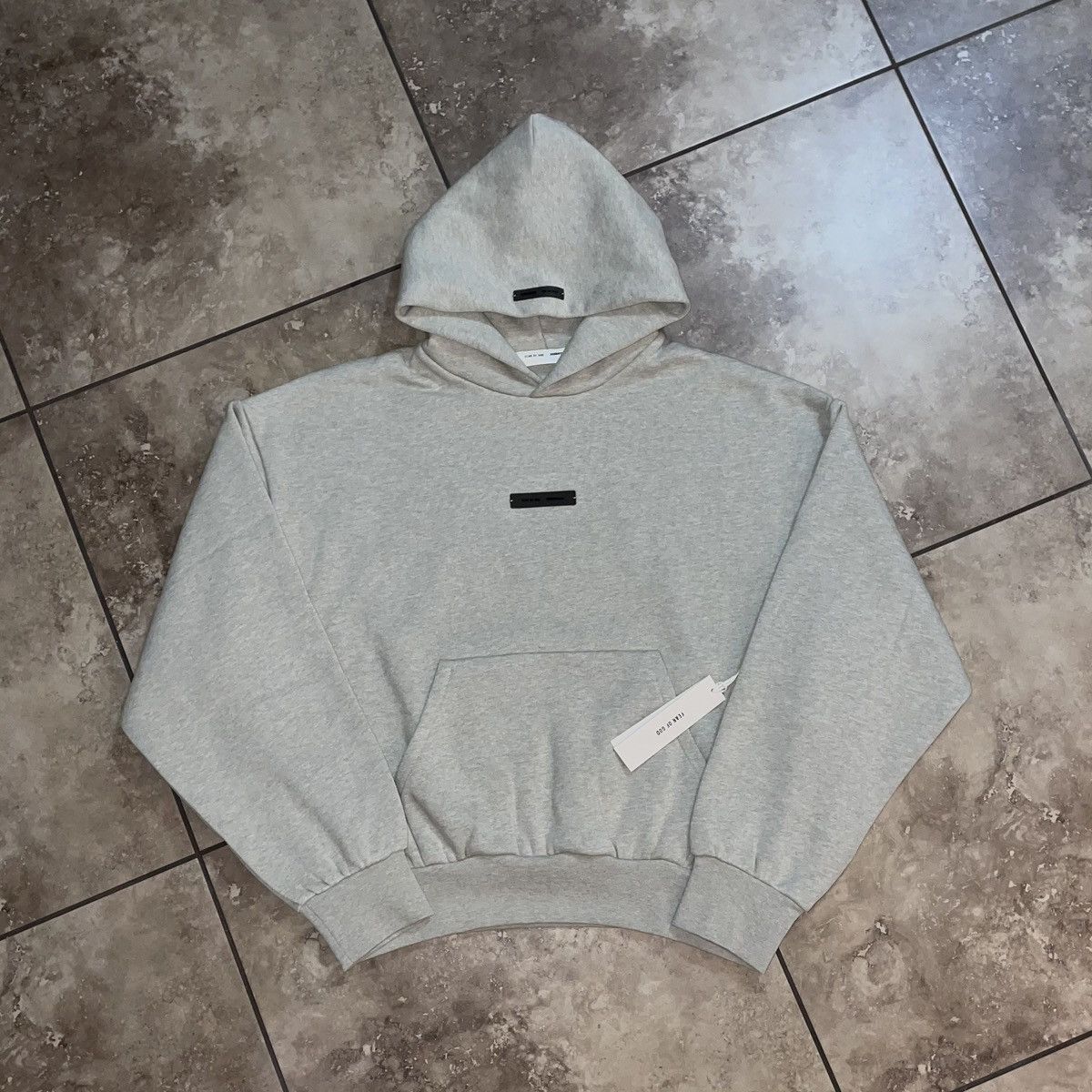 Fear of God Fear of God Essentials Classic Hoodie Heather Stone Small ...