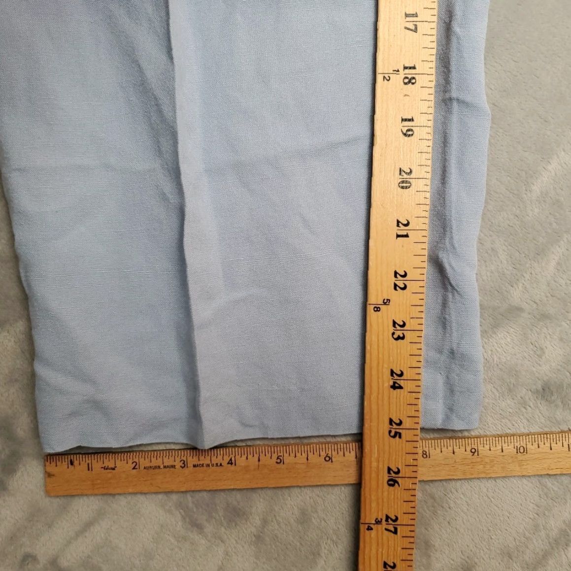 Liz Claiborne Villager Linen Blend Pants Women 16 Blue Pleated Front Classic Summer Comfort Cropped Pockets Zip Linen Rayon Solid Casual Girls Womens Size 38" / US 16 / IT 52 - 8 Thumbnail