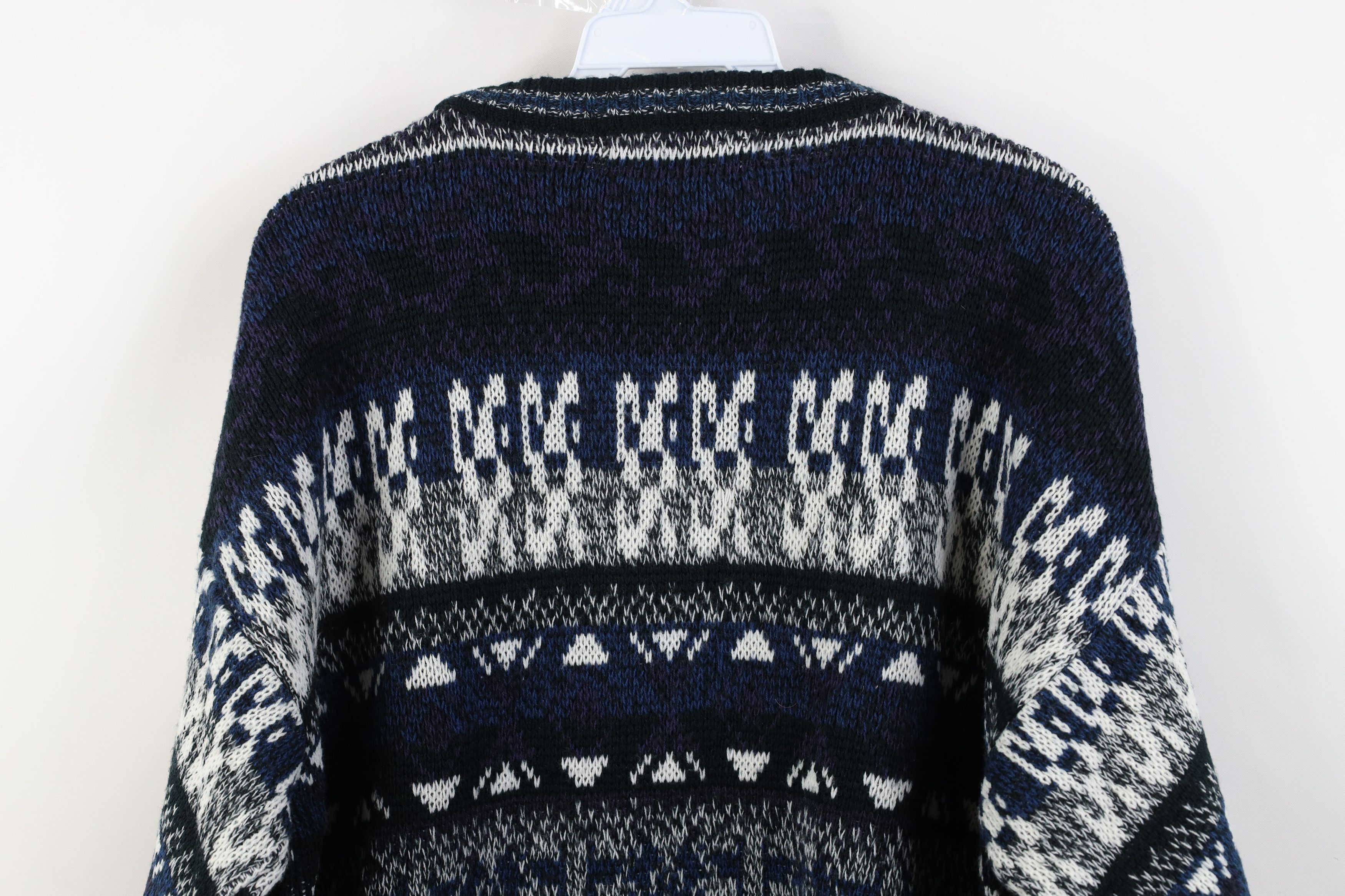 Vintage Vintage 90s Streetwear Geometric Knit Crewneck Sweater Size XL / US 12-14 / IT 48-50 - 8 Thumbnail