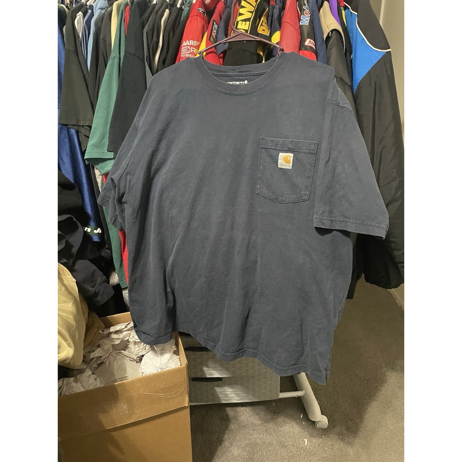 Carhartt Size L- Carhartt Navy Blue Logo Pocket T-Shirt Crew Original Size US L / EU 52-54 / 3 - 1 Thumbnail