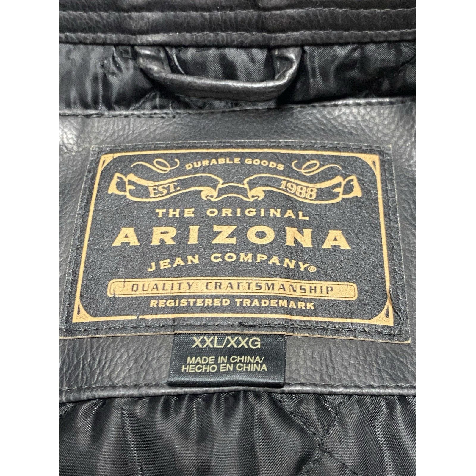Arizona Jean Co. Vtg Arizona Faux Leather Men's Full Zip Jacket 2XL Black 90s Size US XXL / EU 58 / 5 - 10 Thumbnail