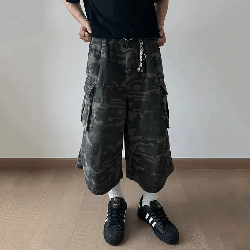 Japanese Brand × Vintage Denim Shorts Large Pocket Camouflage Workwear Size US 28 / EU 44 - 3 Thumbnail