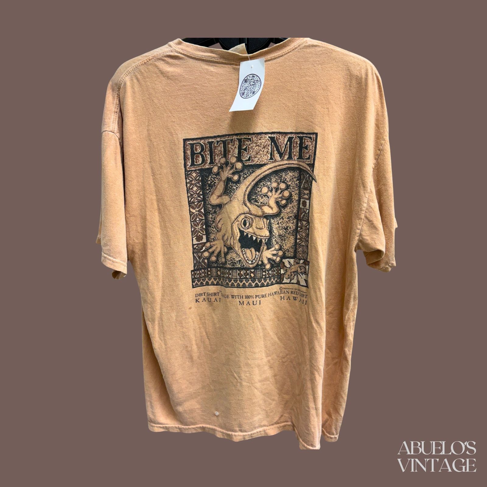 Gildan VTG Hawaii Gecko Graphic Tee | Kauai Maui Red Dirt Size US XL / EU 56 / 4 - 4 Thumbnail