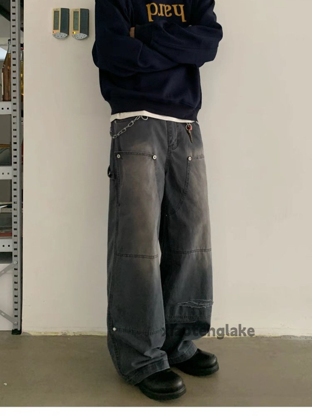 Jean × Vintage Washed faded loose baggy skate carpenter cargo jeans Size US 32 / EU 48 - 5 Thumbnail