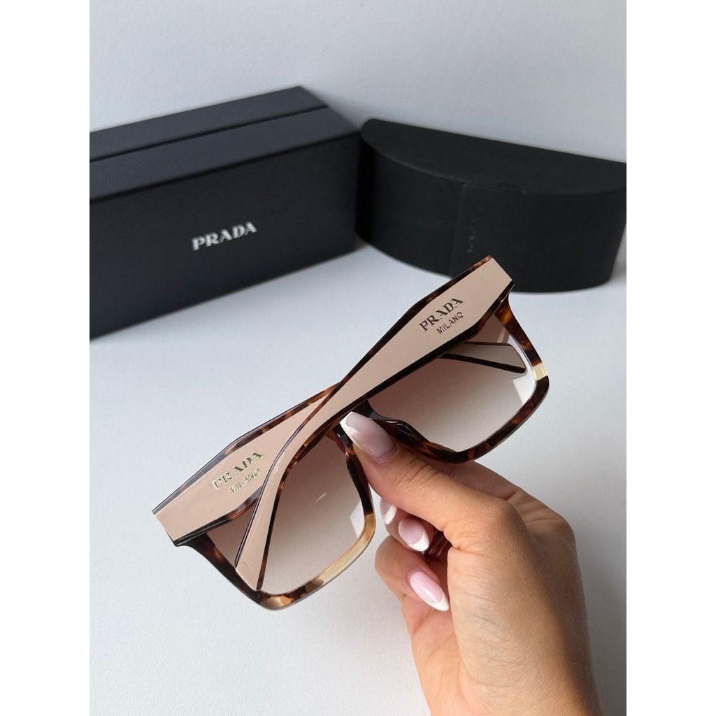 Prada CNEW Prada PR24ZSF Sunglasses in Brown Powder Size ONE SIZE - 2 Thumbnail