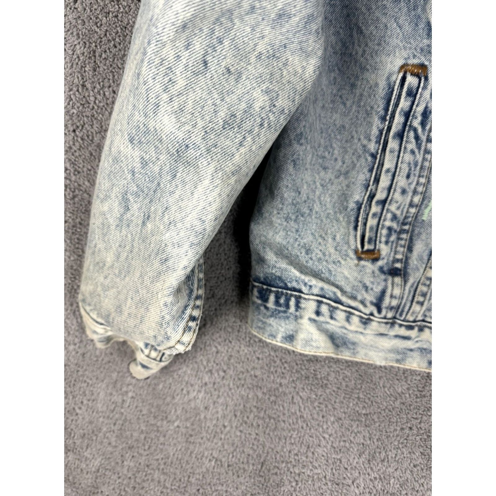 Levi's VINTAGE Levi's Jacket Mens L Denim Trucker Sun Flower 70507 90s Hippie Casual Cotton USA Size US L / EU 52-54 / 3 - 2 Thumbnail