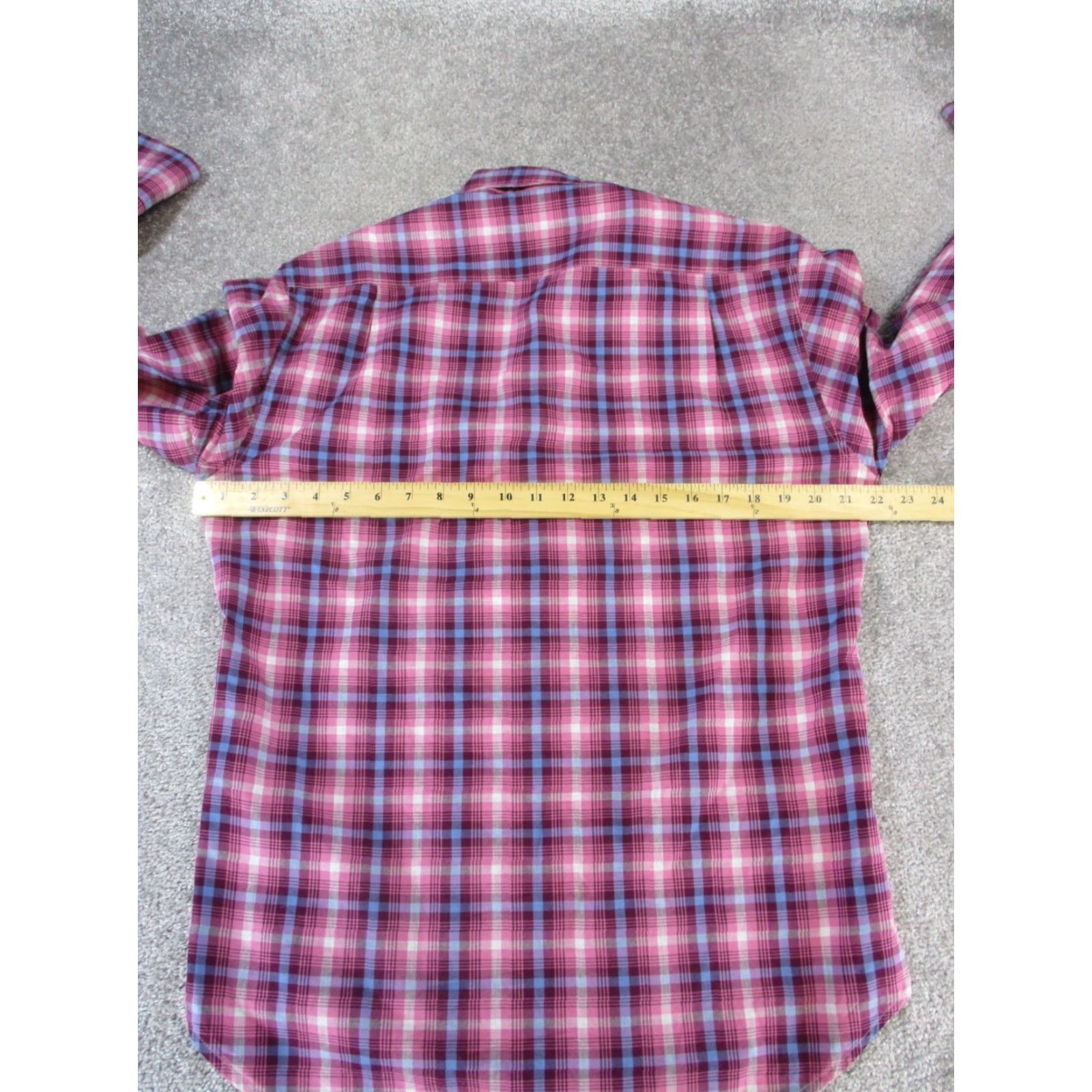 Bonobos Bonobos Shirt Mens Medium Burgundy Plaid Cotton Button-Up Regular Sleeve Long - Button-Down Collared Size US M / EU 48-50 / 2 - 6 Thumbnail