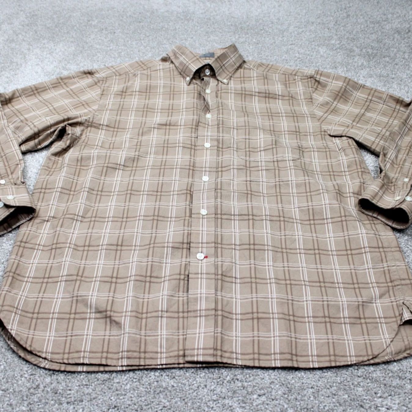 Cremieux Daniel Cremieux Signature Collection Shirt Mens Large Brown Cotton L/S Button-Up Size US L / EU 52-54 / 3 - 3 Thumbnail