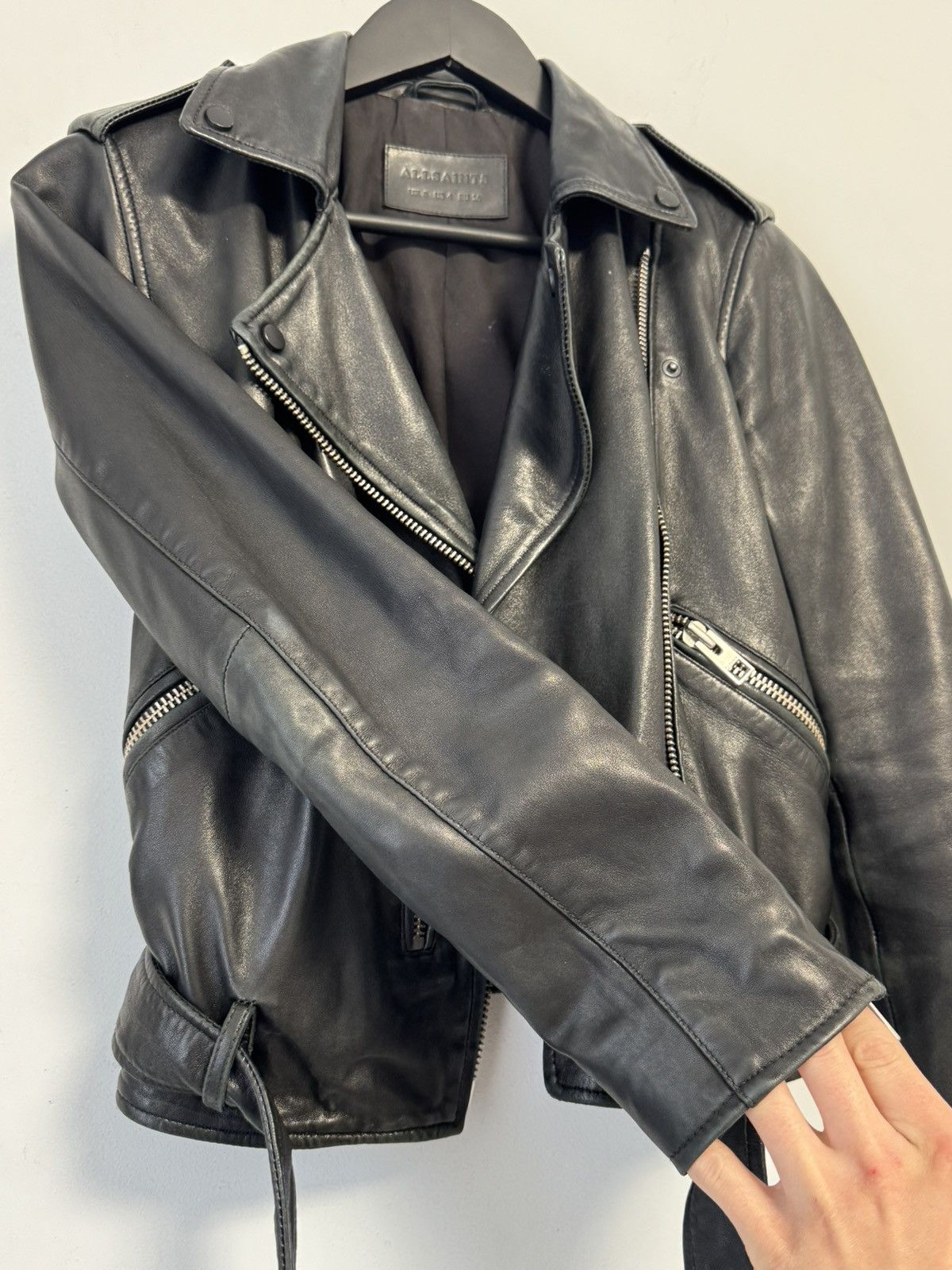 Allsaints ALLSAINTS Balfern Biker Jacket Black Motorcycle Short US 4 Size S / US 4 / IT 40 - 20 Thumbnail