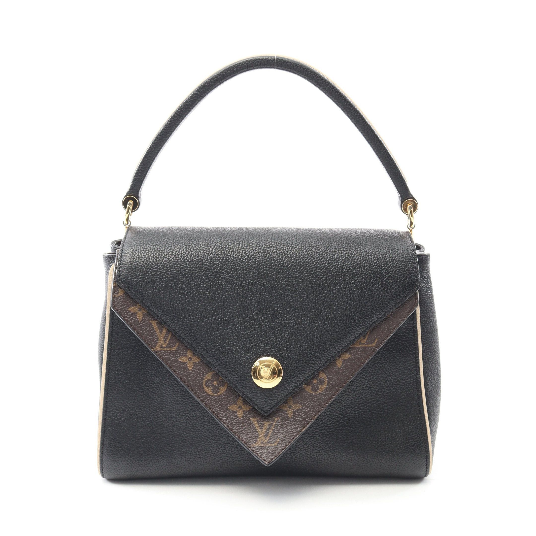 Louis Vuitton Louis Vuitton Double V Monogram Noir Handbag Leather Black Brown Ivory Size ONE SIZE - 1 Thumbnail