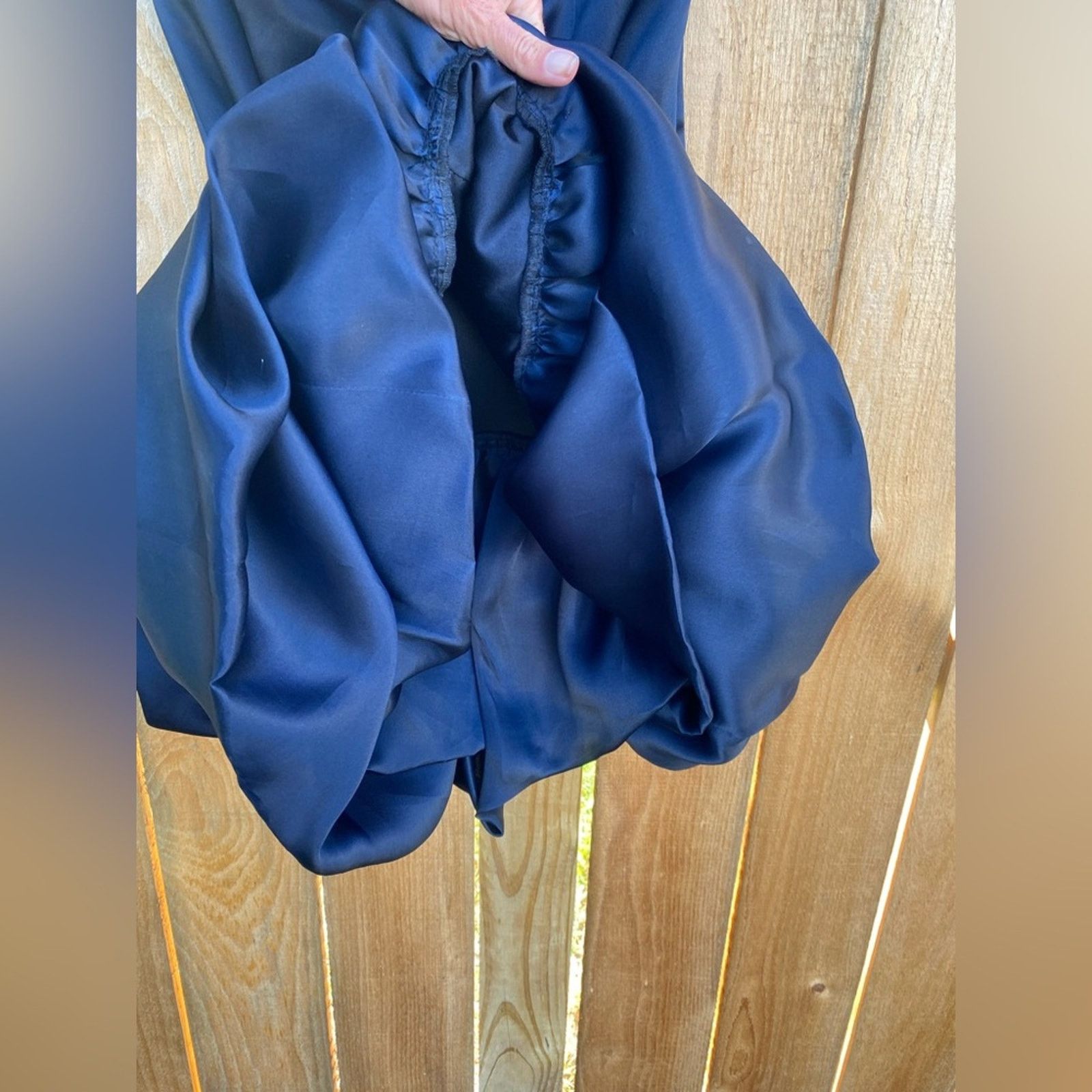Vintage VTG y2k strapless navy blue satin dress purple mini bubble Size S / US 4 / IT 40 - 8 Thumbnail