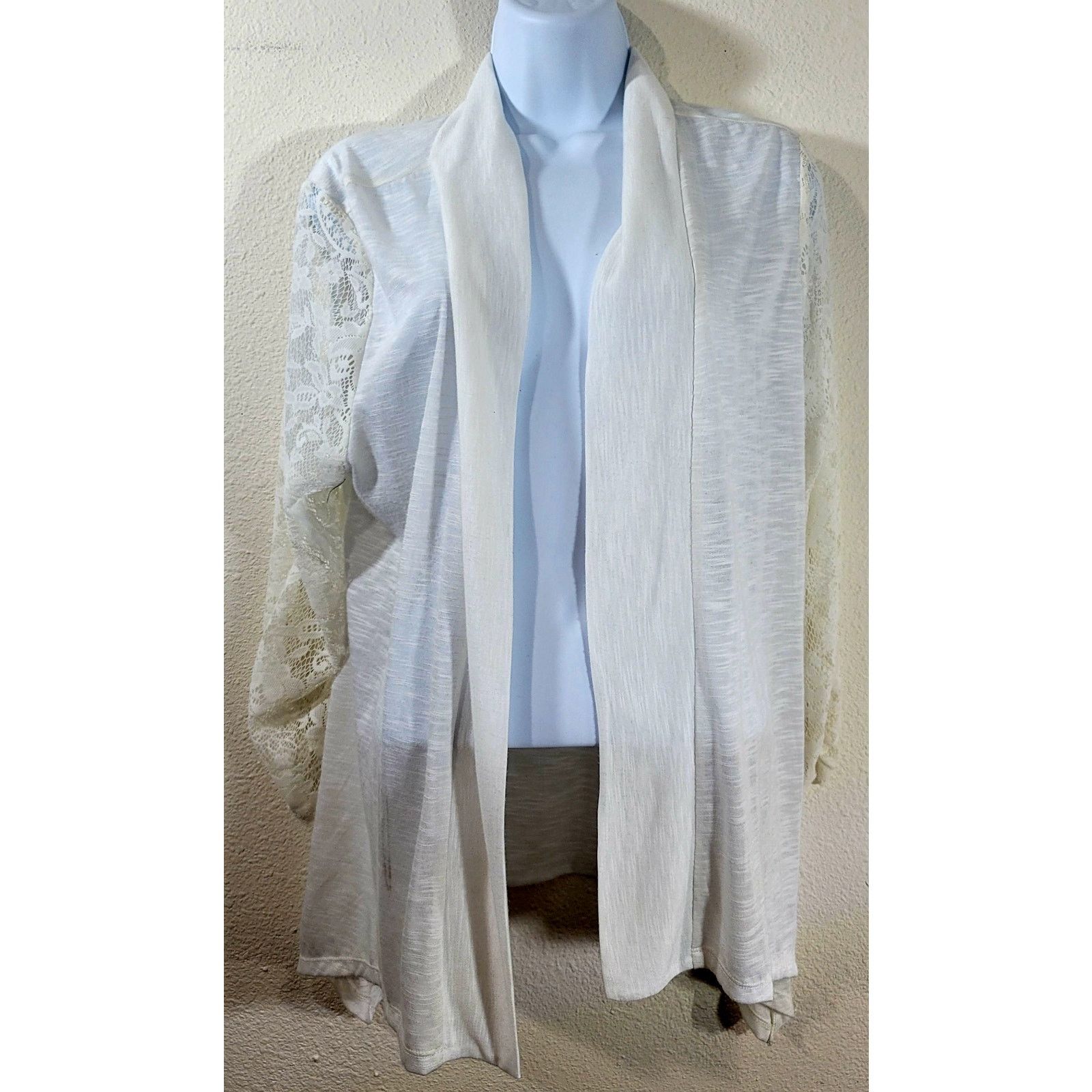 Other French Laundry White Open Front Cardigan Sweater 14 16 Size XL / US 12-14 / IT 48-50 - 1 Thumbnail