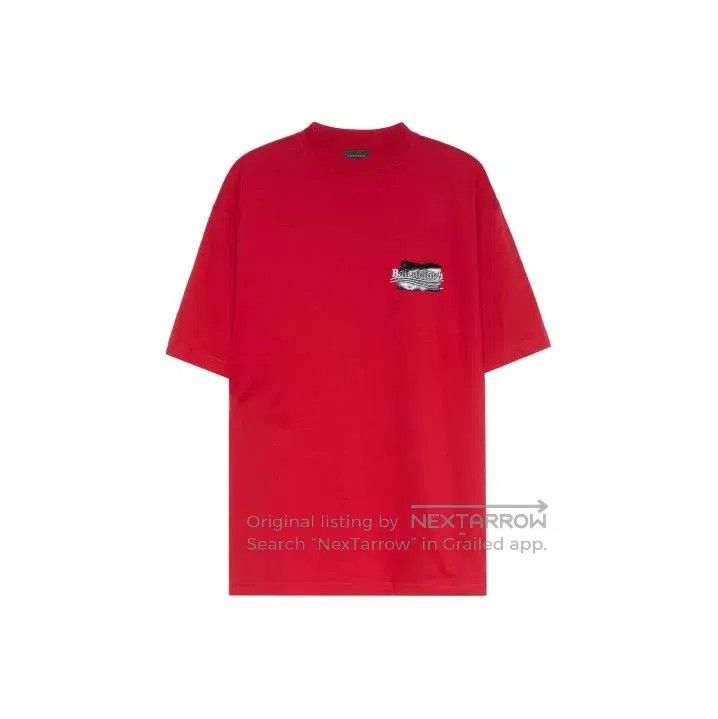 Balenciaga Balenciaga Red Logo Short Sleeve T. Size US XL / EU 56 / 4 - 1 Thumbnail