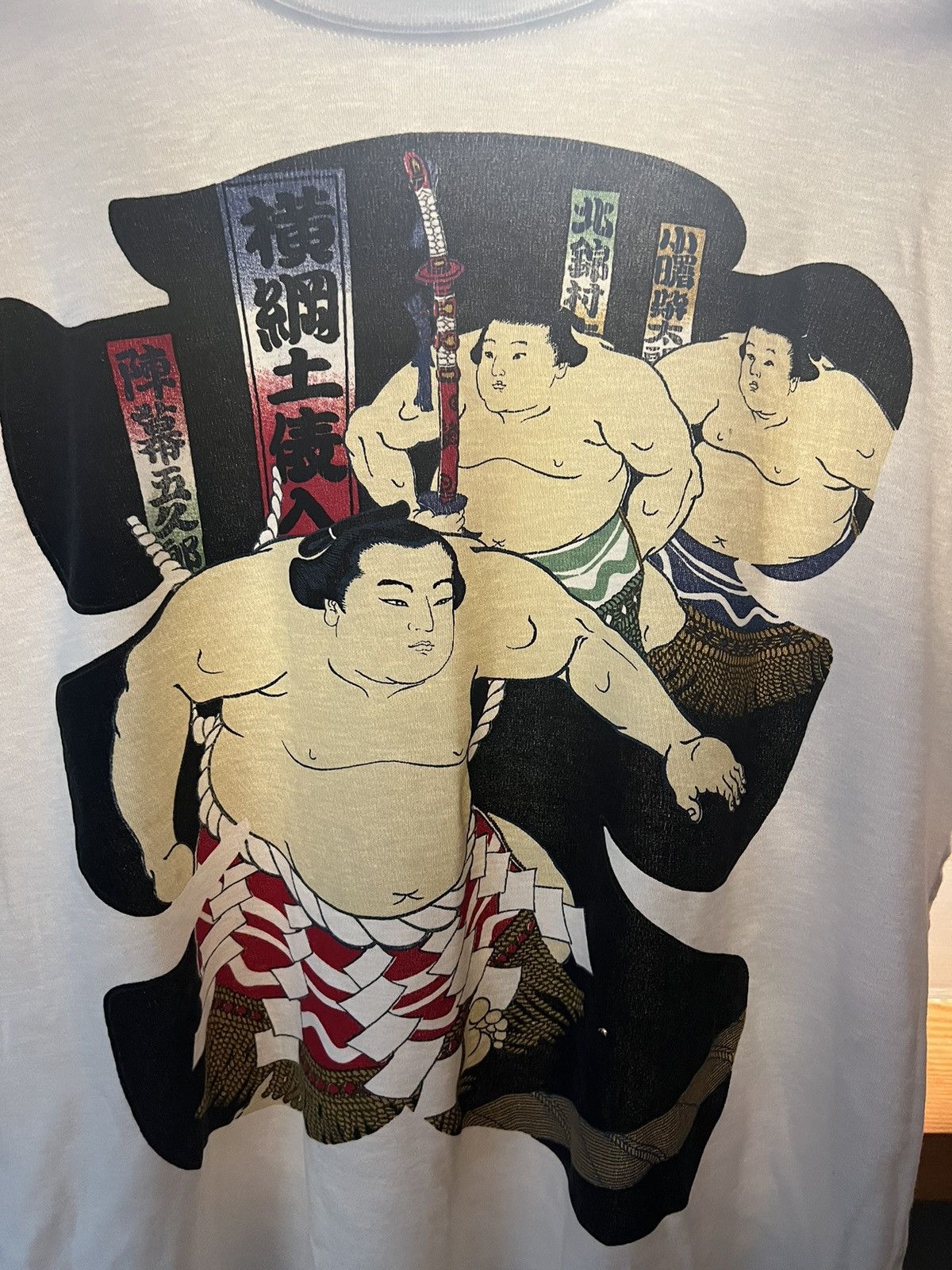 Japanese Brand × Vintage 90s Sumo Wrestler 🇯🇵Japanese🇯🇵 tee Size US L / EU 52-54 / 3 - 3 Thumbnail
