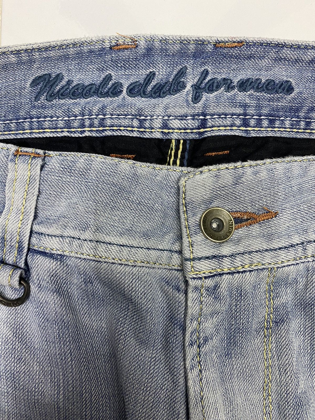 Hysteric Glamour × Nicole Club NICOLE CLUB FOR MEN DISTRESS FLARE DENIM JEANS Size US 34 / EU 50 - 7 Thumbnail