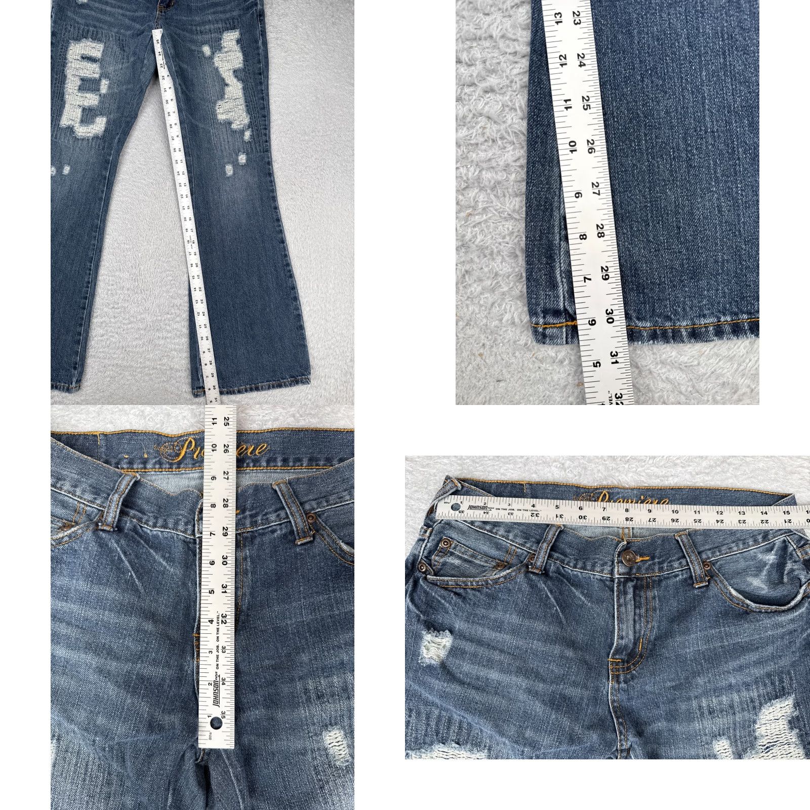 Vintage Rue21 Jeans Junior 9 Blue Denim Bootcut Distressed Premiere Low Cotton 30x31 Jeans Womens Boys Girls Mens Size 30" / US 8 / IT 44 - 8 Thumbnail