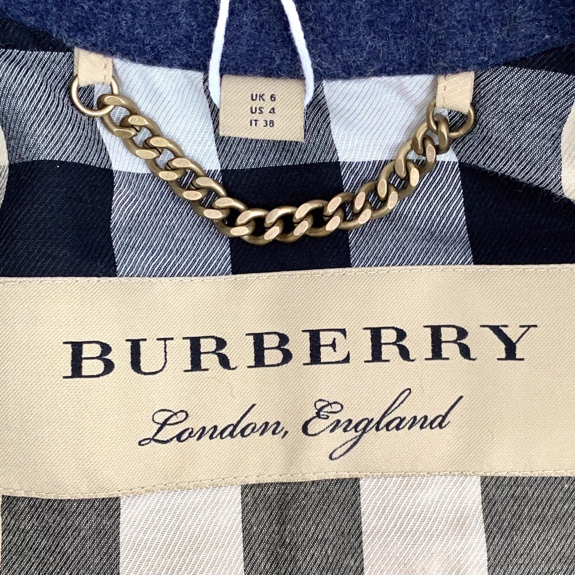 Burberry Burberry Blue Stand Collar Single-Breasted Coat 38 S 99% New Size XS / US 0-2 / IT 36-38 - 5 Thumbnail