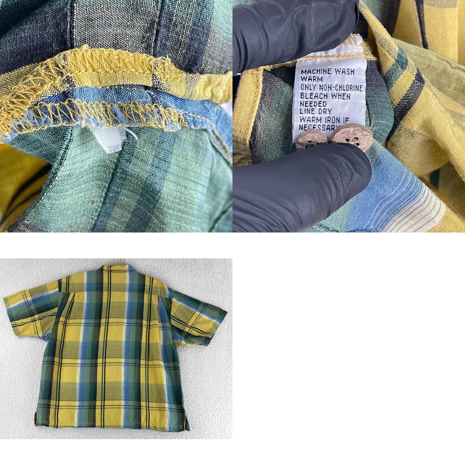 Tommy Bahama VINTAGE Tommy Bahama Button-Up Shirt Mens L Yellow Plaid Linen Blend SS Size US L / EU 52-54 / 3 - 8 Thumbnail