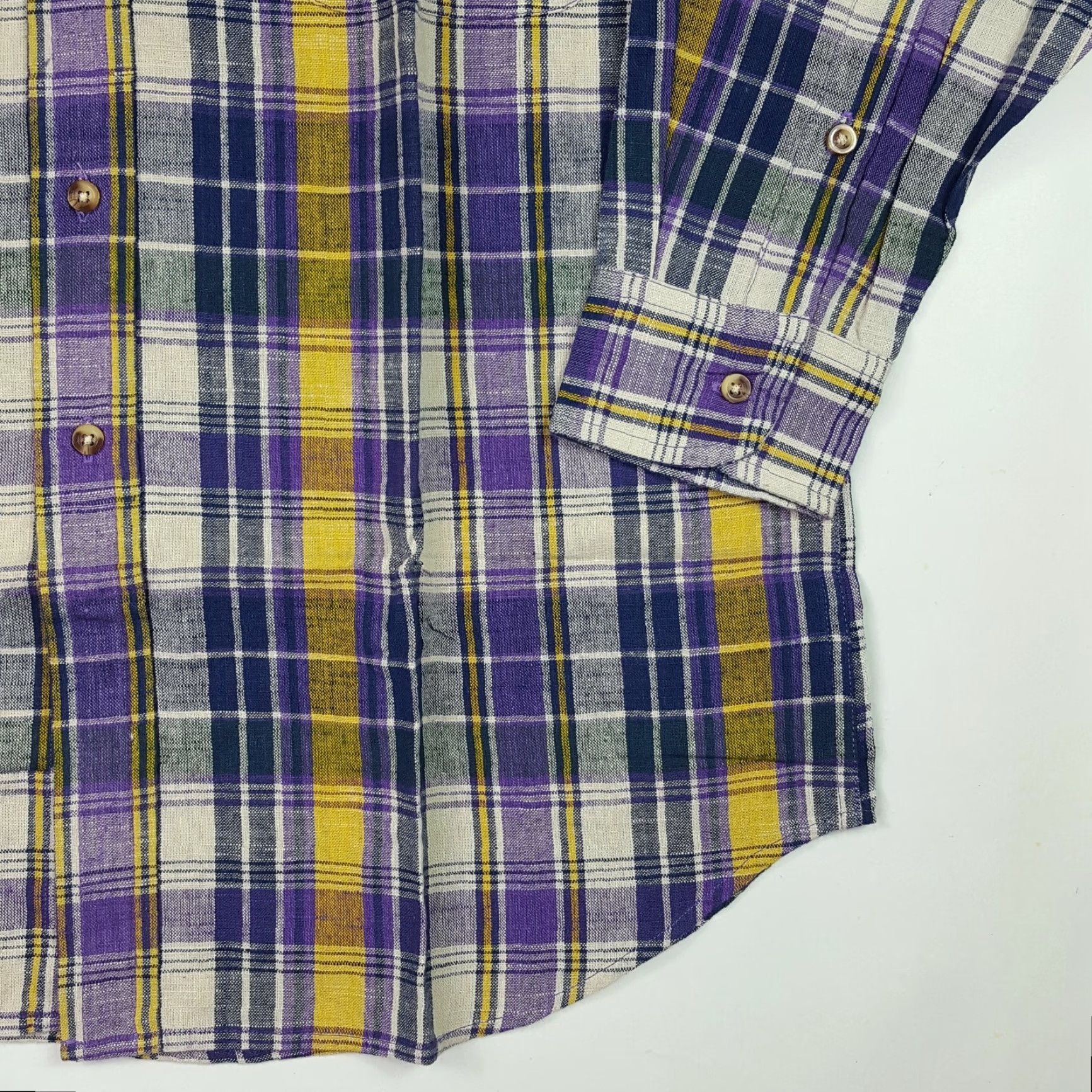 Vintage VINTAGE Duck Head Plaid Purple Button Up Men's Large Long Sleeve Work Shirt Size US L / EU 52-54 / 3 - 3 Thumbnail
