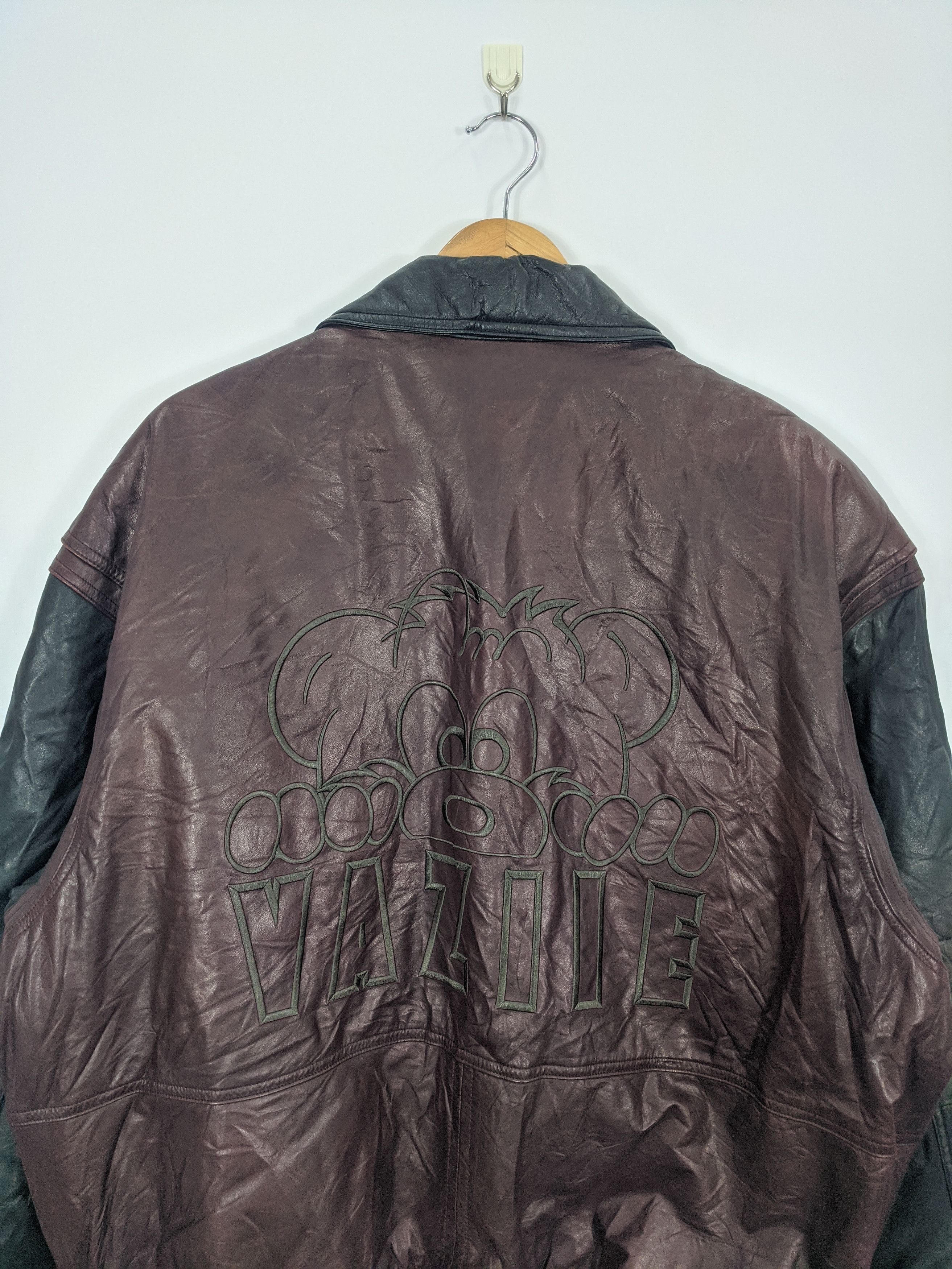 Genuine Leather × Japanese Brand × Vintage Vintage 90s Varsity Jacket Full Leather Jacket J0345 Size US M / EU 48-50 / 2 - 4 Thumbnail