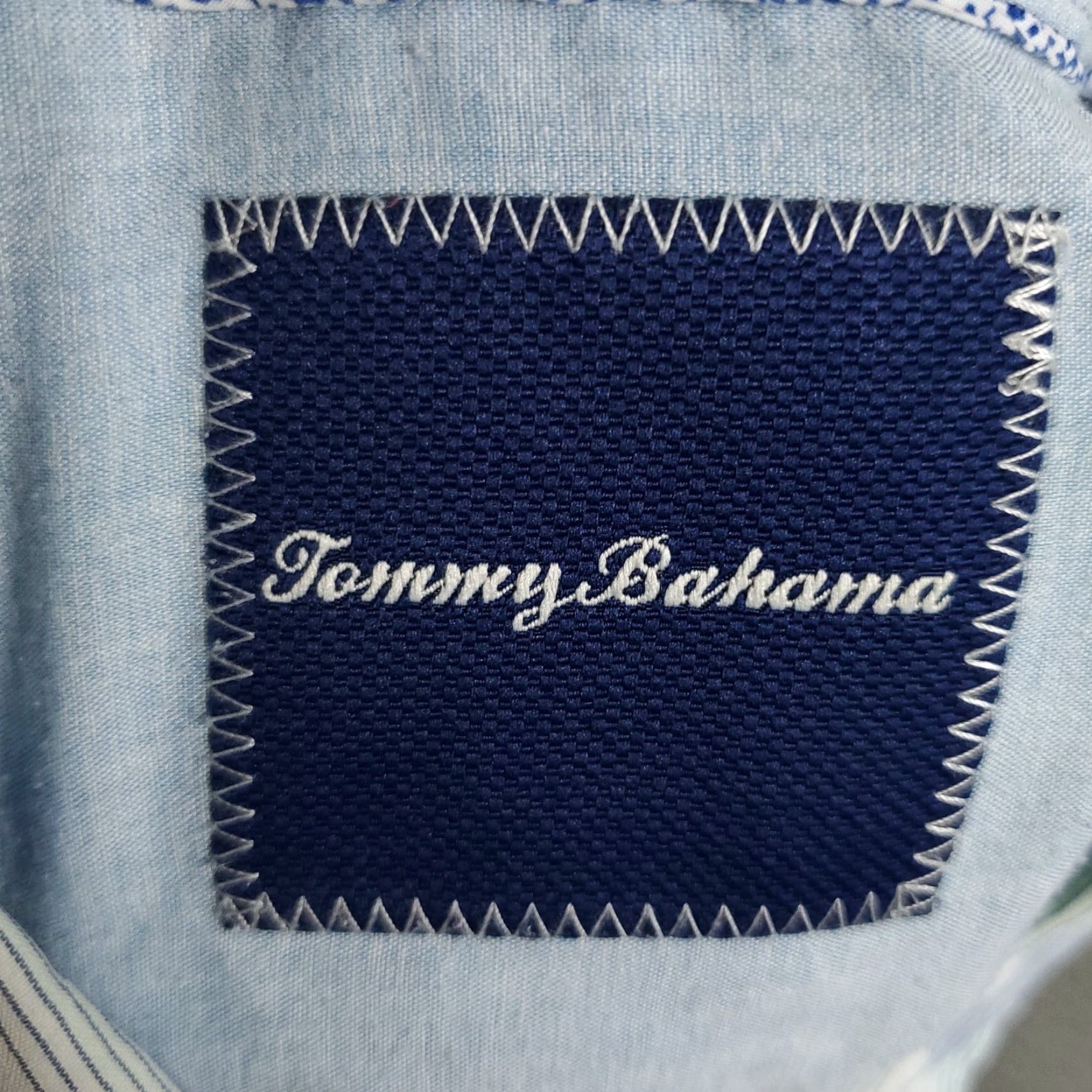 Tommy Bahama Tommy Bahama Button-Up Shirt Mens XL Blue Green Striped Cotton Short Sleeve Tropical Size US XL / EU 56 / 4 - 7 Thumbnail