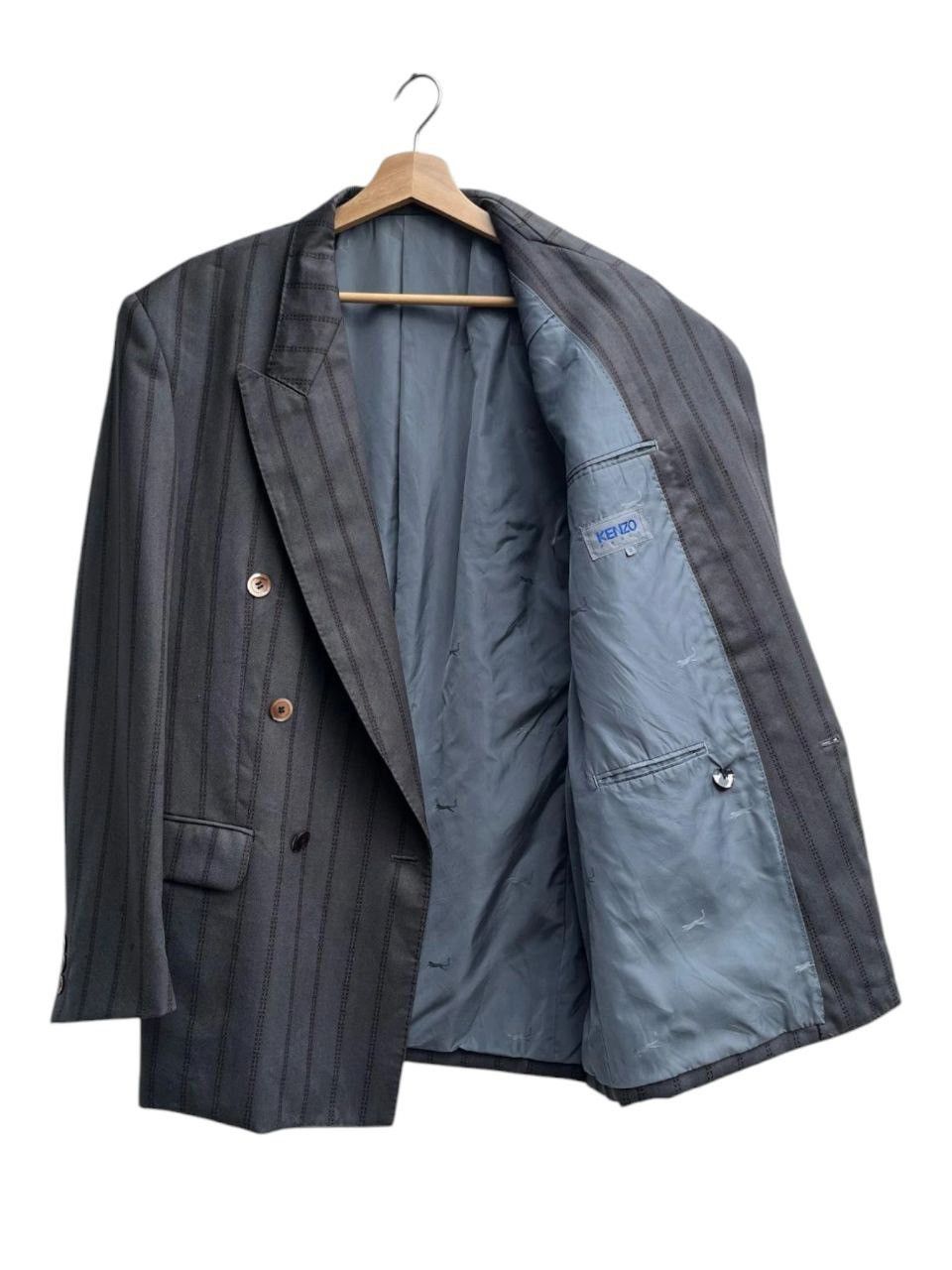 Kenzo Vintage Kenzo Striped Virgin Wool Double Breasted Jacket Size US M / EU 48-50 / 2 - 5 Thumbnail