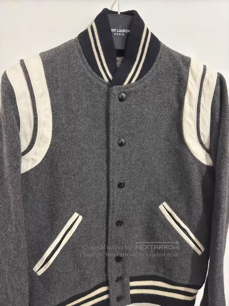 Saint Laurent Paris Saint Laurent Paris Grey and White Lamb Fur Patchwork Base Size XS / US 0-2 / IT 36-38 - 3 Thumbnail
