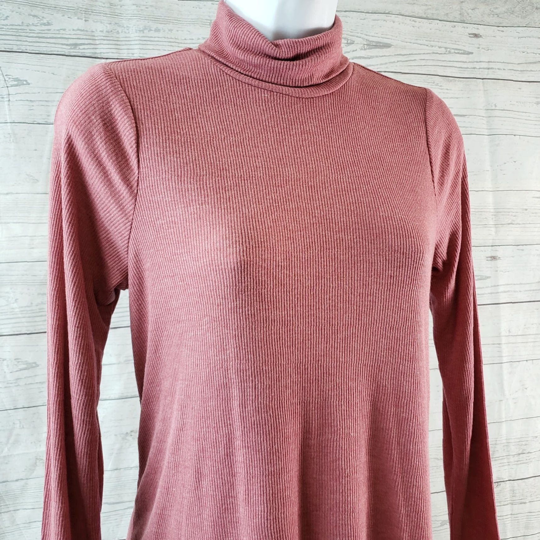 Vintage The Nines by Hatch Womens Ribbed Turtleneck Sz Medium Dusty Rose Long Sleeve Shirt Maternity Blouse Womens Size M / US 6-8 / IT 42-44 - 2 Thumbnail