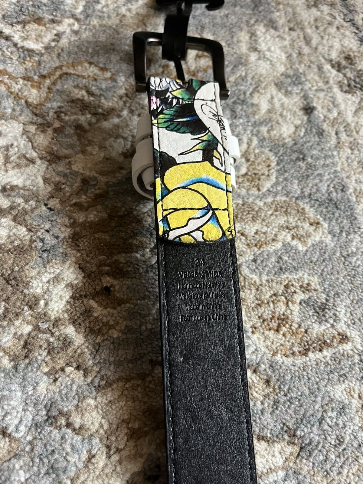 Ed Hardy ED HARDY GRAPHIC Y2K MENS LEATHER BELT 34 Size 34 - 3 Thumbnail