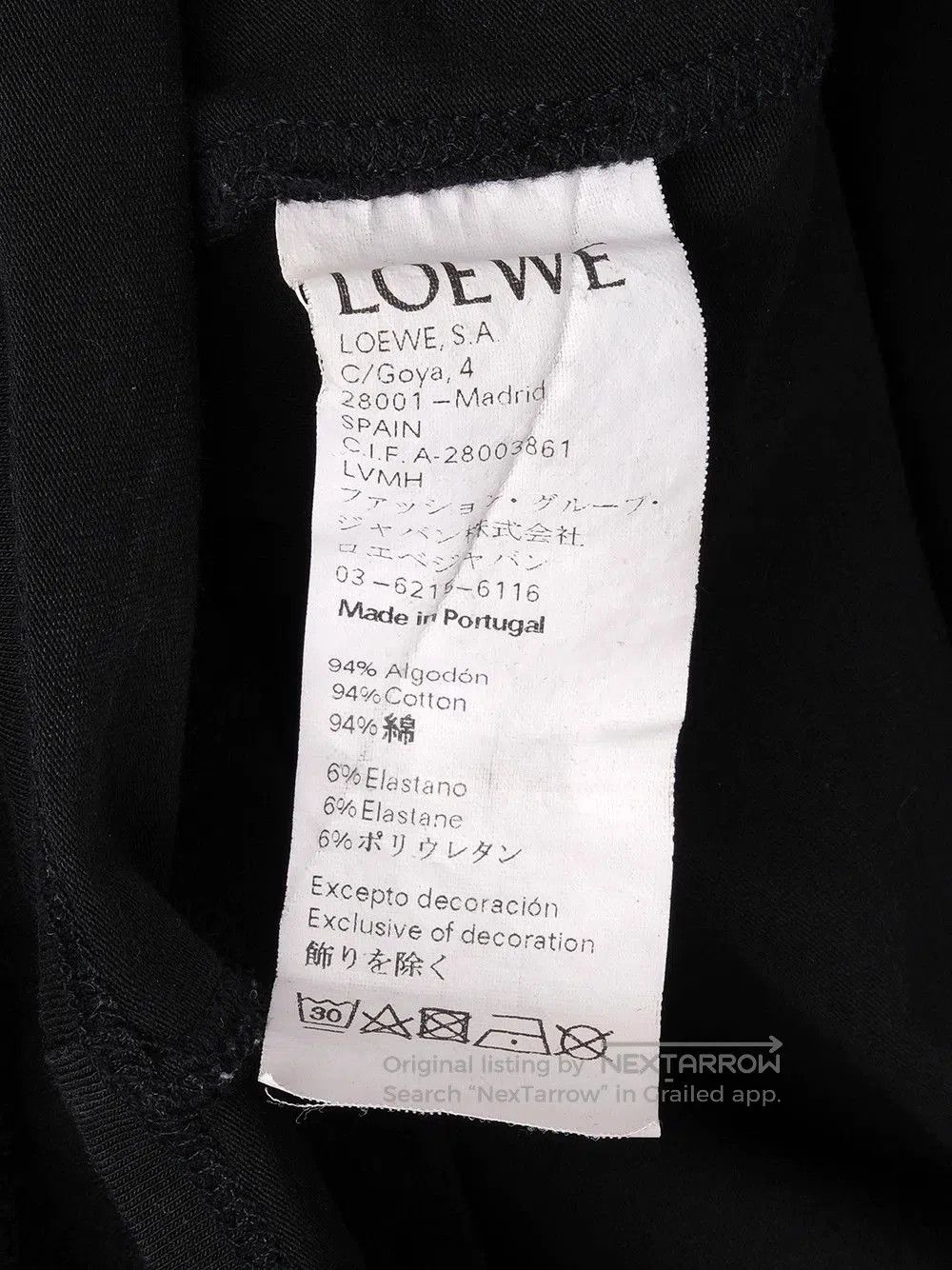 Loewe Loewe Black Bat Logo Short Sleeve T-Shirt. Size US XS / EU 42 / 0 - 7 Thumbnail