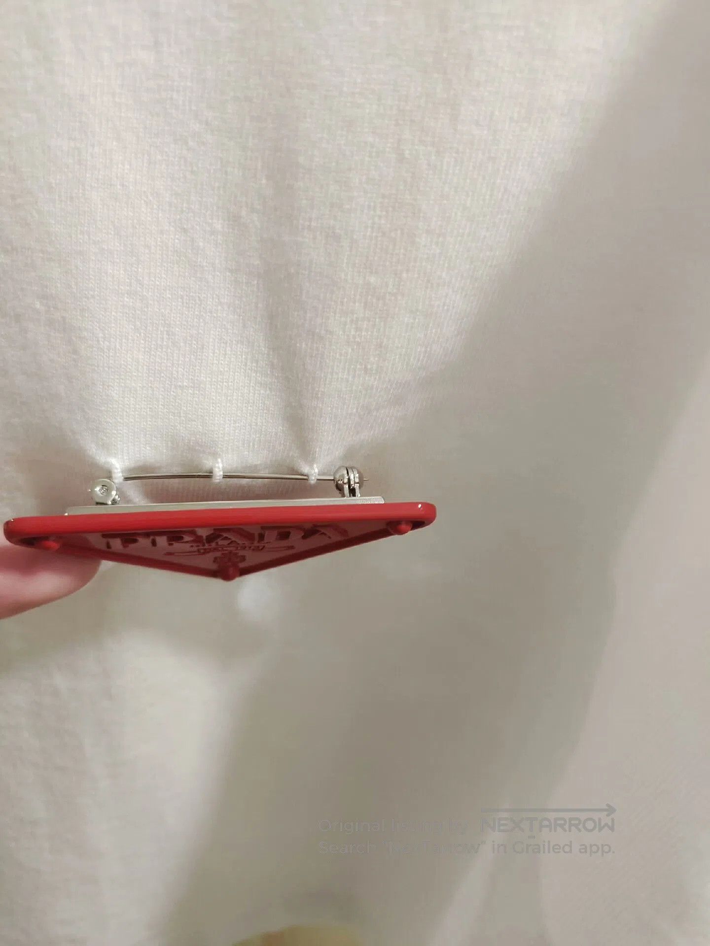 Prada Prada Red Brooch Top with Detachable Pin. Size XS / US 0-2 / IT 36-38 - 5 Thumbnail