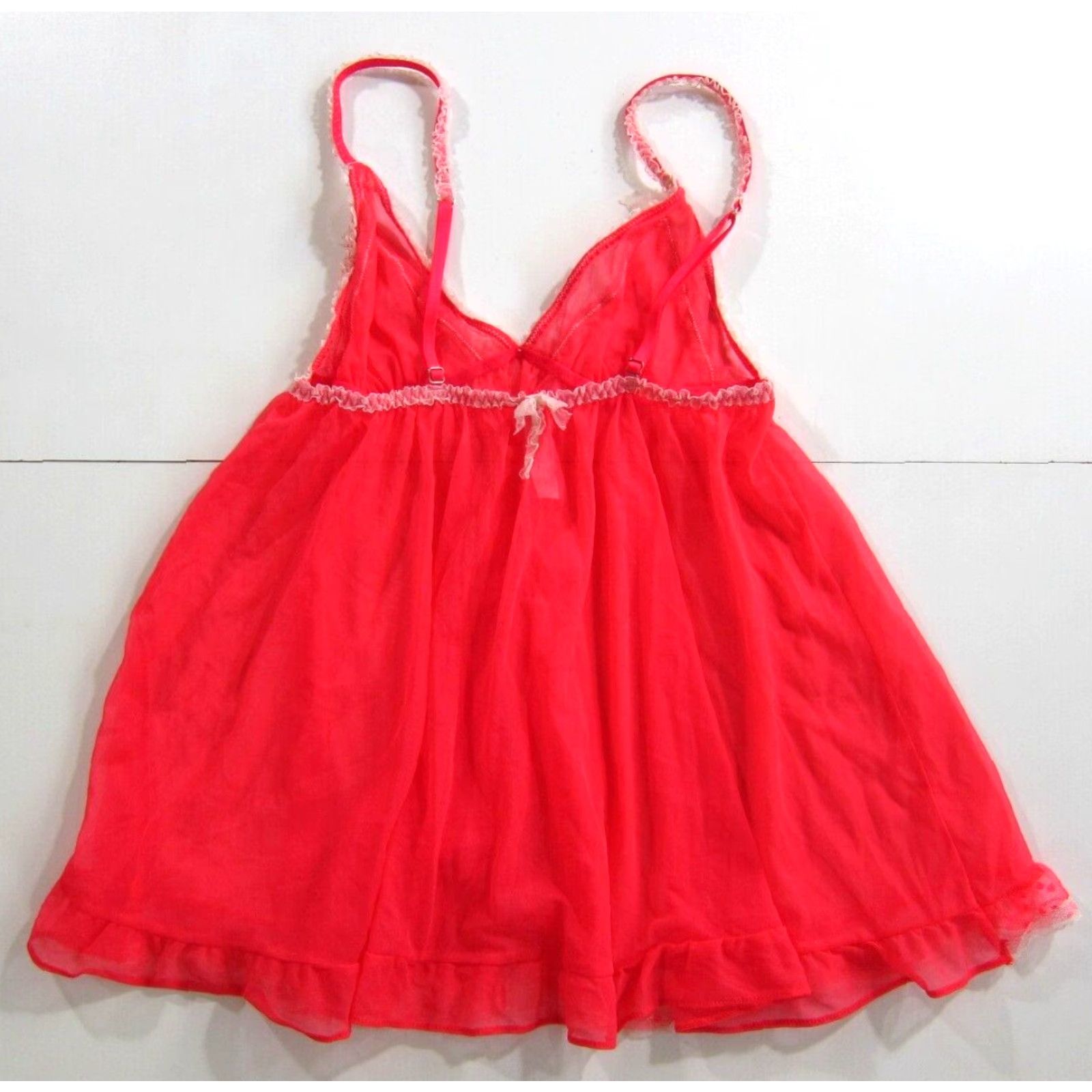 Victoria's Secret Victoria's Secret Neon Pink Sheer Lace Spaghetti Strap Lingerie Camisole Medium Size ONE SIZE - 2 Thumbnail