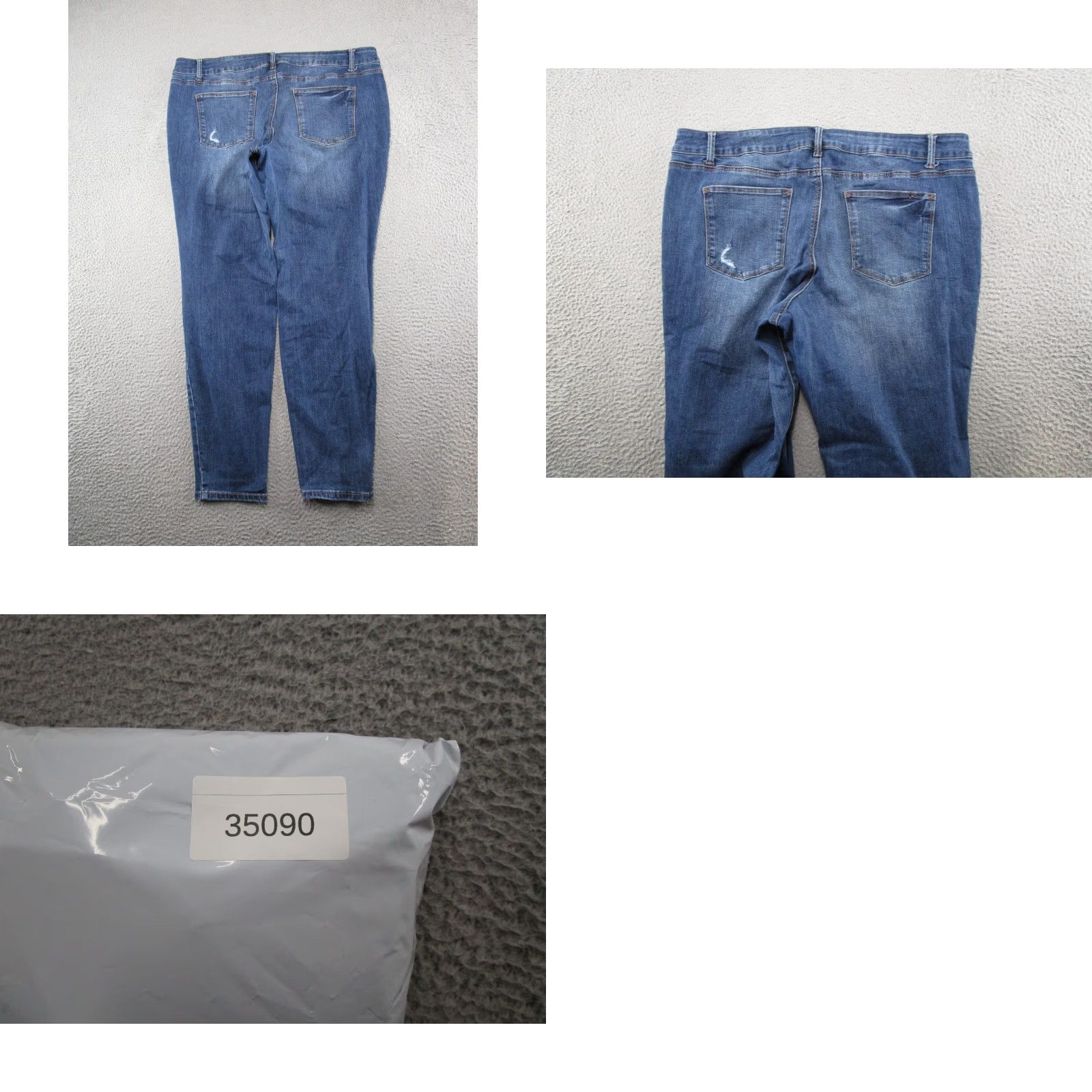 Vintage Maurices Mid Rise Denim Skinny Jeans 24W Long Blue Stretch Distressed 5-Pocket Women Jeans Size 42" / US 20 - 9 Thumbnail