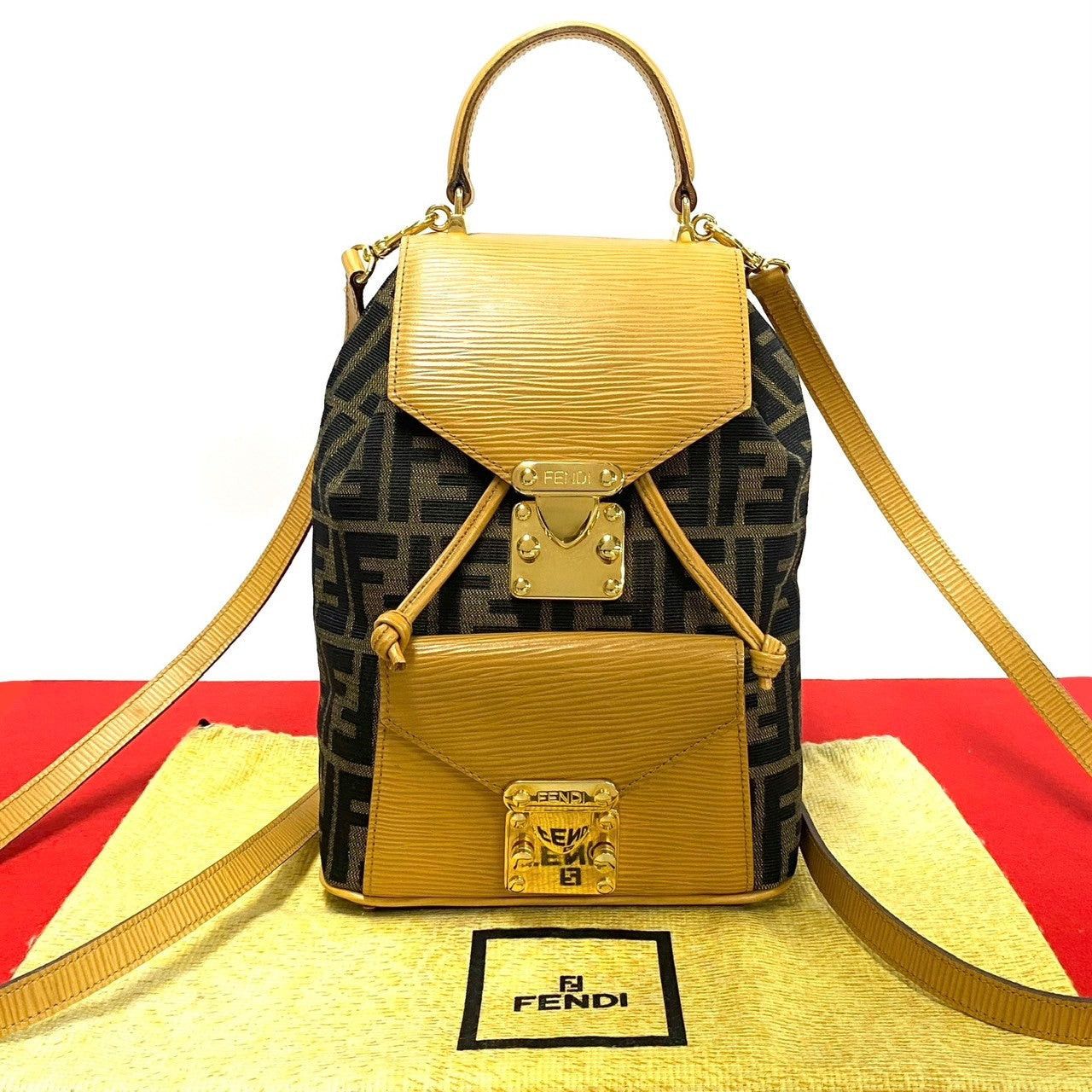 Fendi Fendi Backpack Brown Cotton Size ONE SIZE - 1 Thumbnail