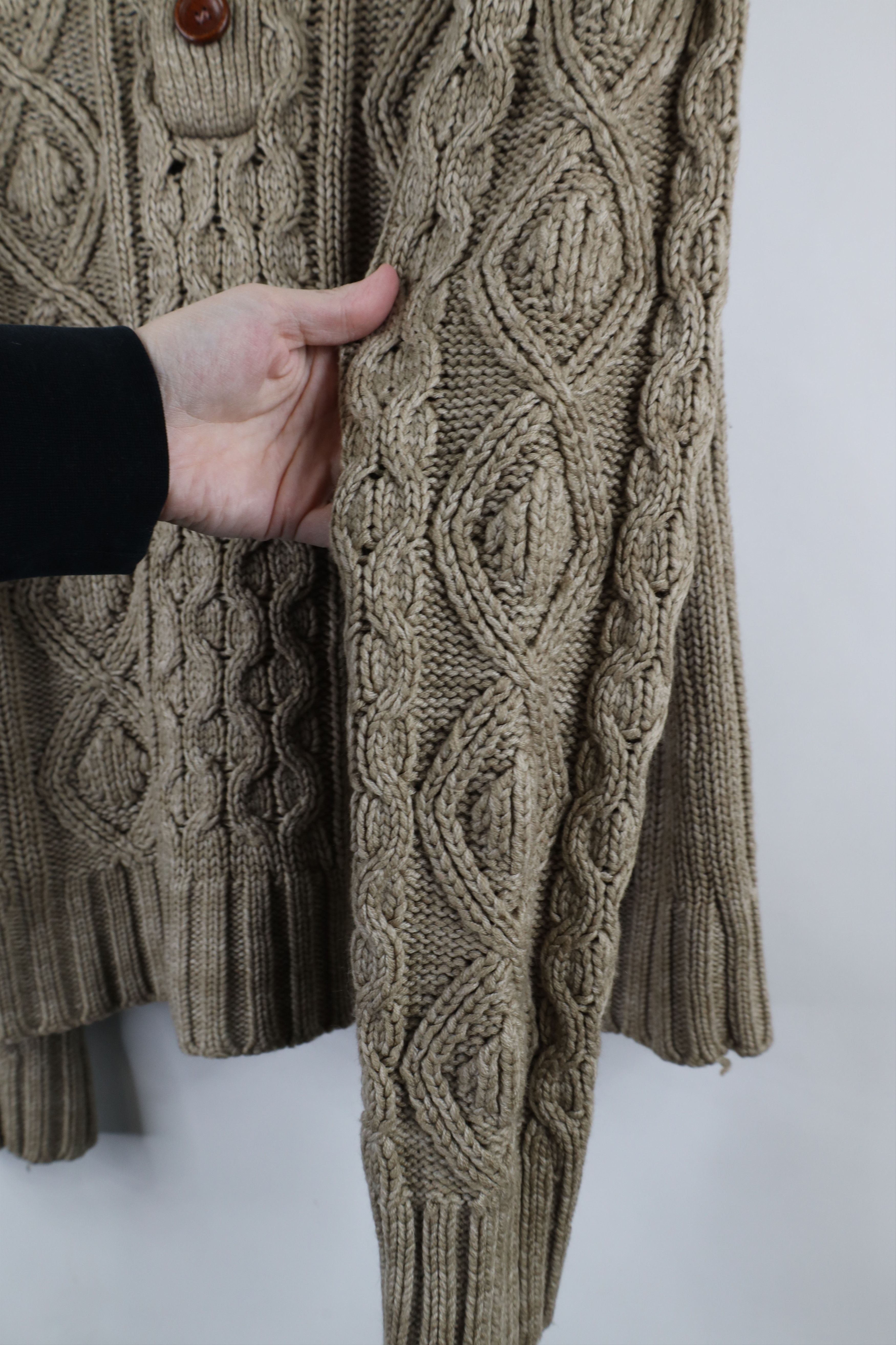 Vintage Vintage 70s Streetwear Fisherman Cable Knit Collared Sweater Size US M / EU 48-50 / 2 - 6 Thumbnail
