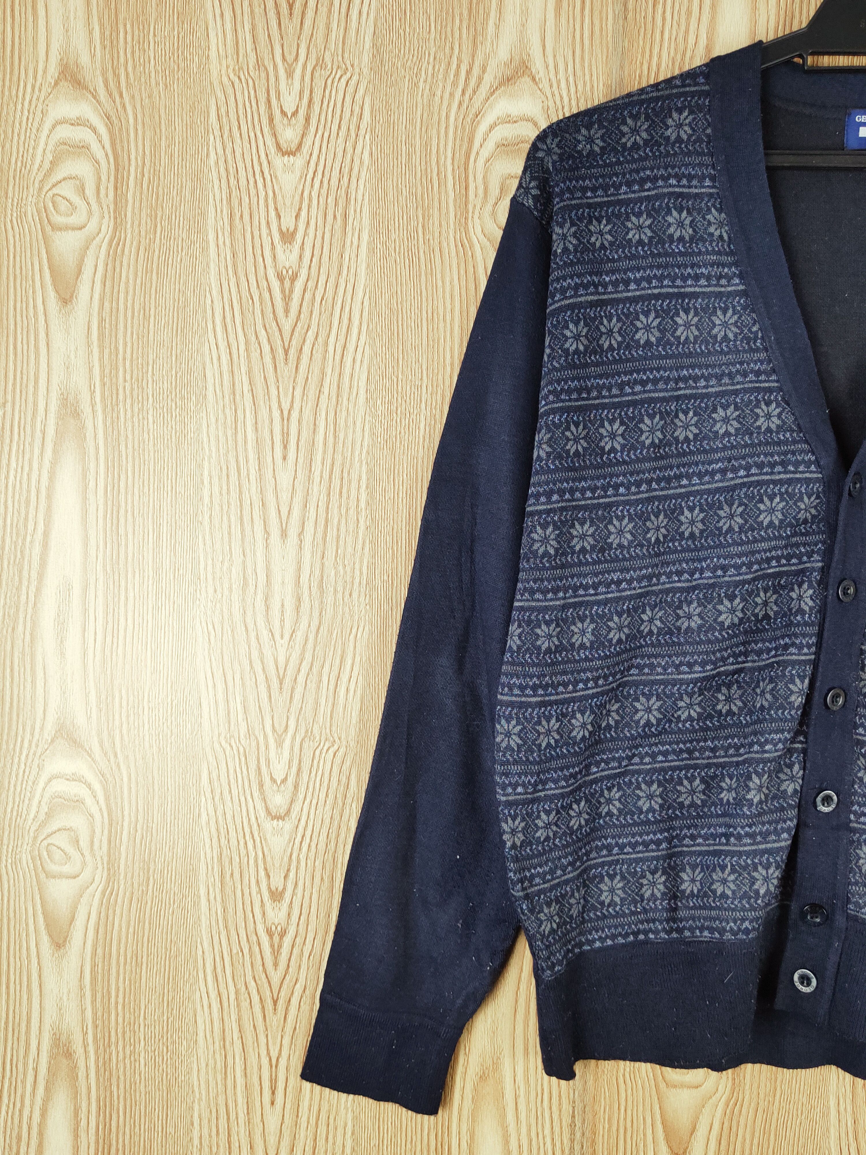 Japanese Brand × Vintage Vintage 💥 George Cross Navy Knitwear Cardigan Size US M / EU 48-50 / 2 - 3 Thumbnail