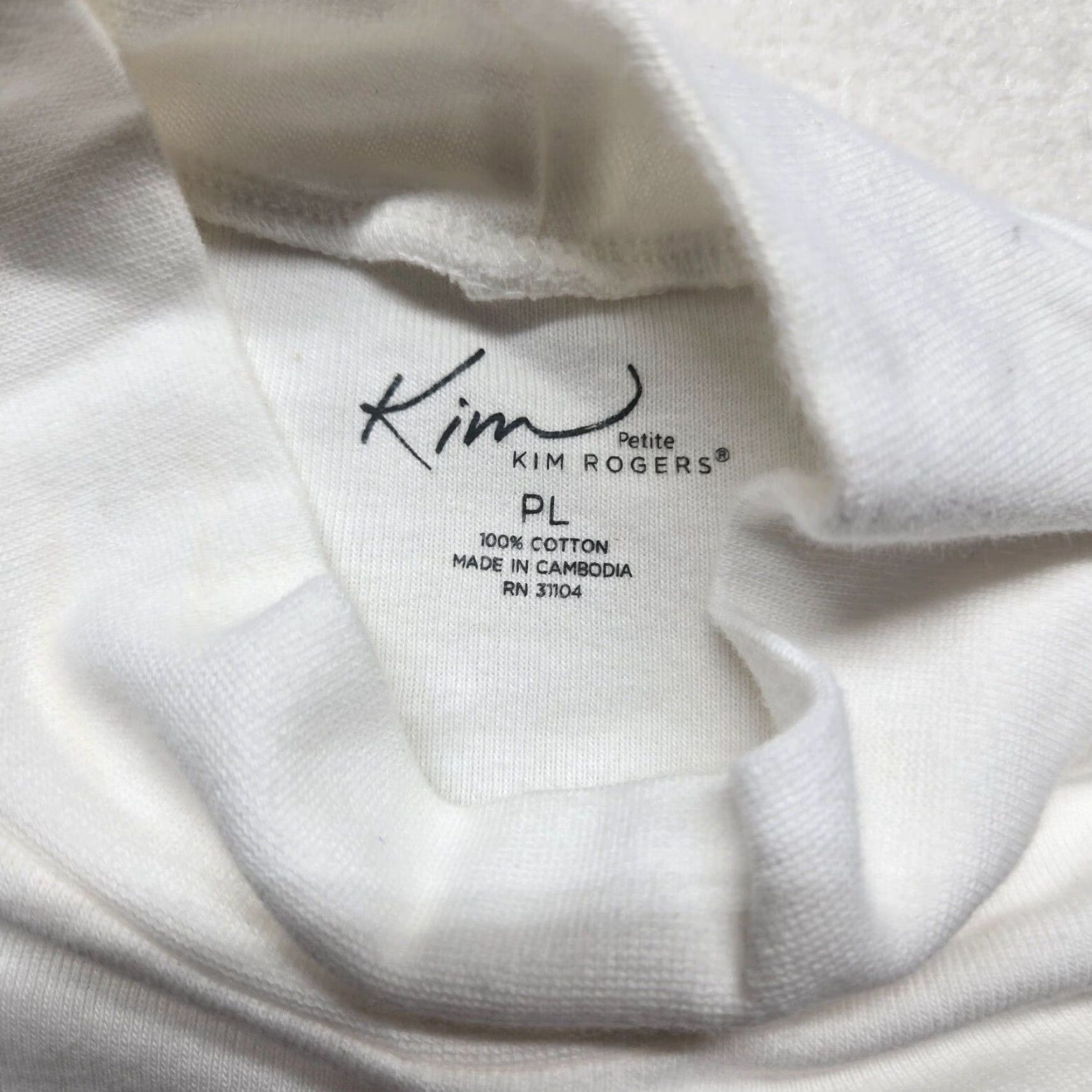 Vintage Kim Rogers Women's Turtleneck Knit Pullover Sweater - Ivory - Long Sleeve - Cotton Blend - Petite Size PL - Fall Winter Classic Shirt Mens? Size L / US 10 / IT 46 - 2 Thumbnail