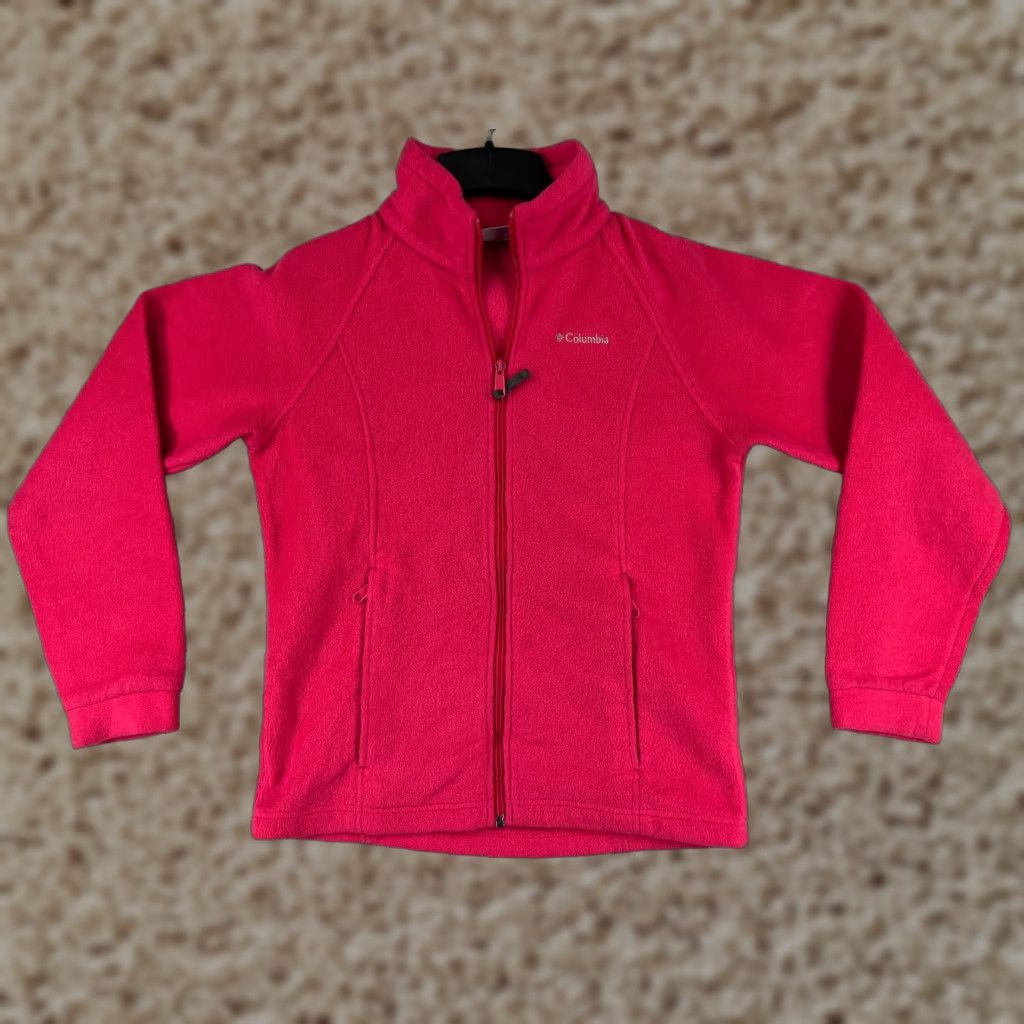 Pinko Columbia Jacket Girls Large Pink Full Zip Mock Neck Polyester Fleece Hiking Gorp Size L / US 10 / IT 46 - 1 Thumbnail