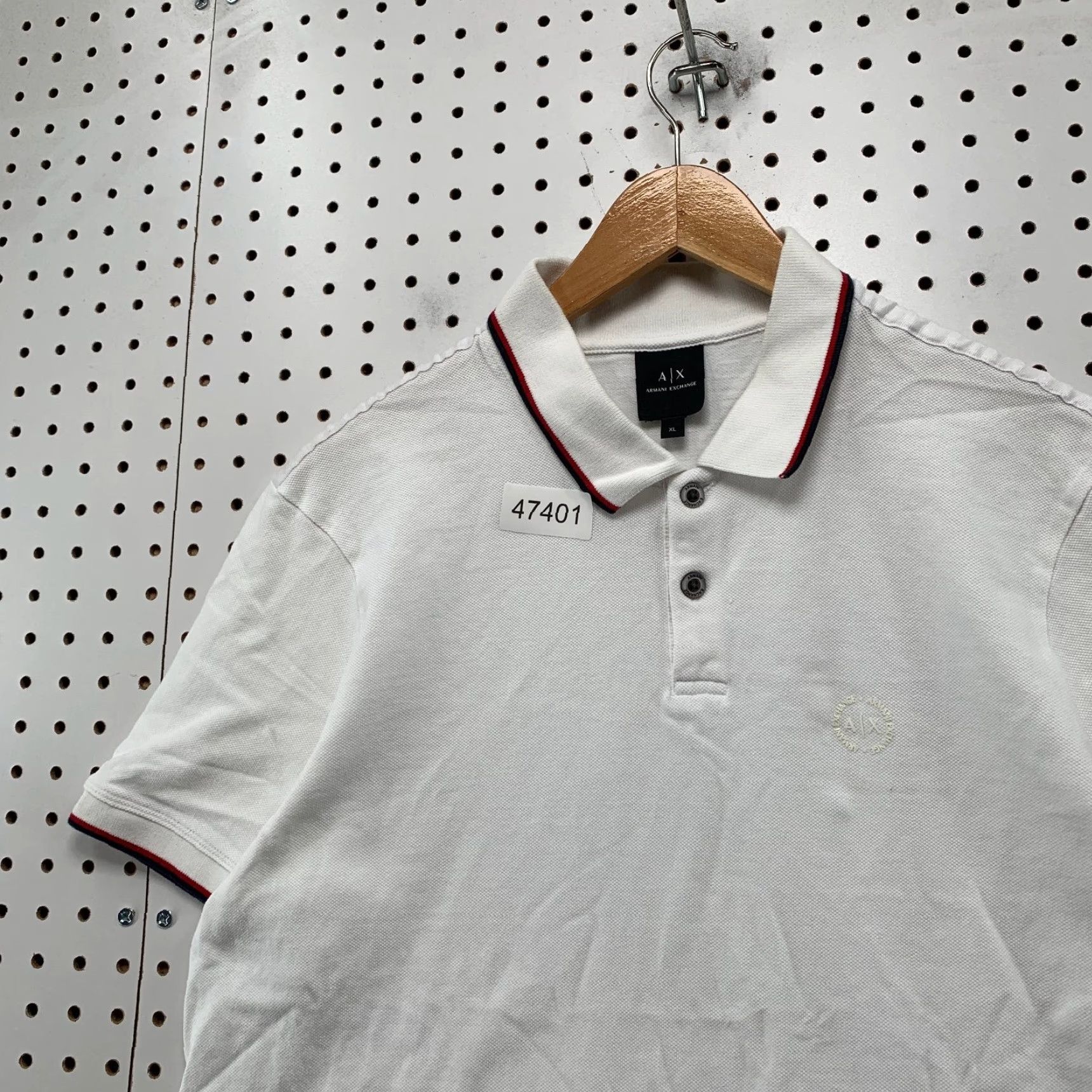 Armani Exchange Armani Exchange Polo Shirt Mens XL White Designer Preppy Collared School Work Shirt Size US XL / EU 56 / 4 - 5 Thumbnail